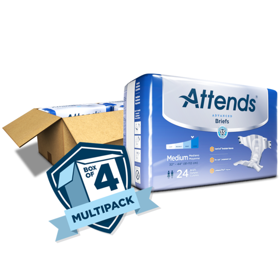 Attends DermaDry Advance Briefs for Adults - Premium Incontinence Underwear, Multiple Sizes (S/M/L/XL) - Comfortable & Absorbent for Day & Night Use - Ideal for Active Lifestyles, Travel & Home Care