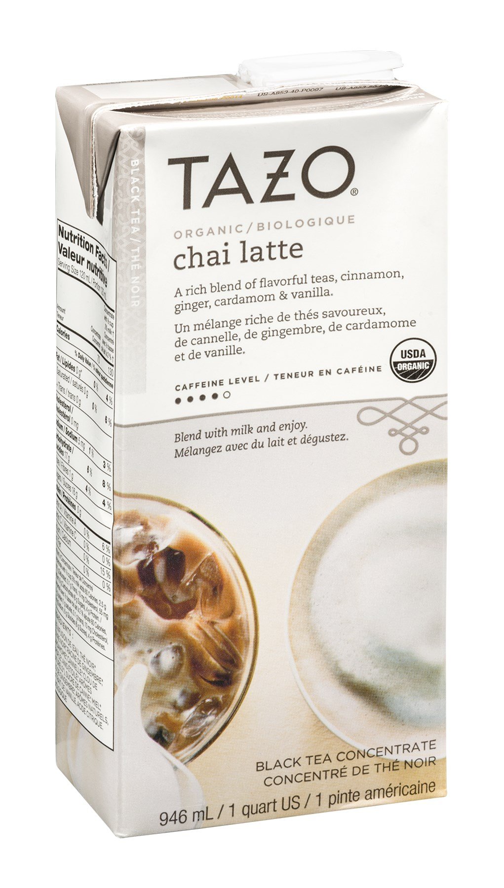 Organic Tazo Chai Latte Tea - 6 Pack (32 fl oz Each) - Perfect for Home, Office & Gifting - Spiced Black Tea Blend for Warm & Cozy Moments