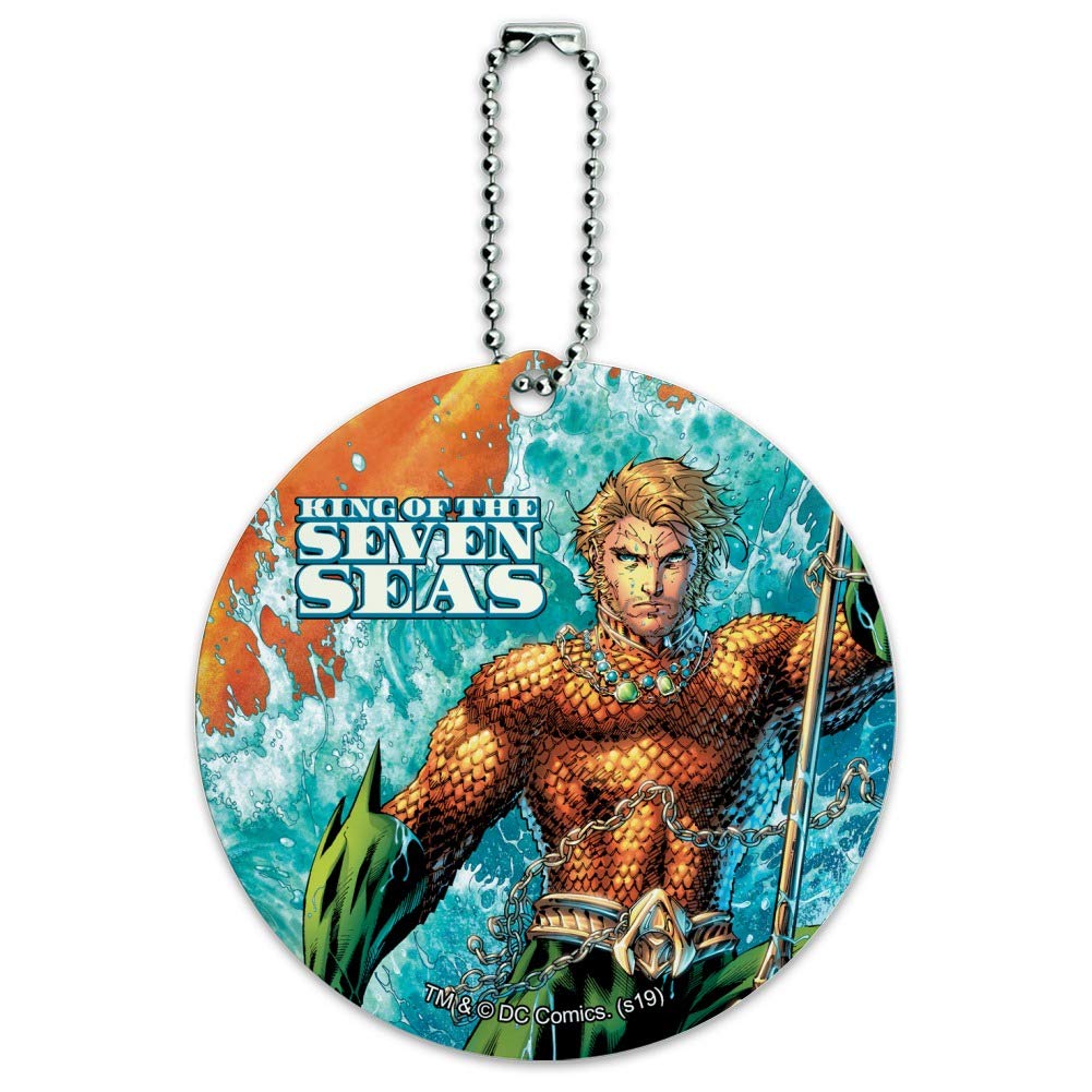 Waterproof Aquaman King of The Sea Round Luggage ID Tag - Durable Suitcase & Carry-On Identification Card for Travel Accessories | Perfect for Vacation, Business Trips & Cruise Adventures