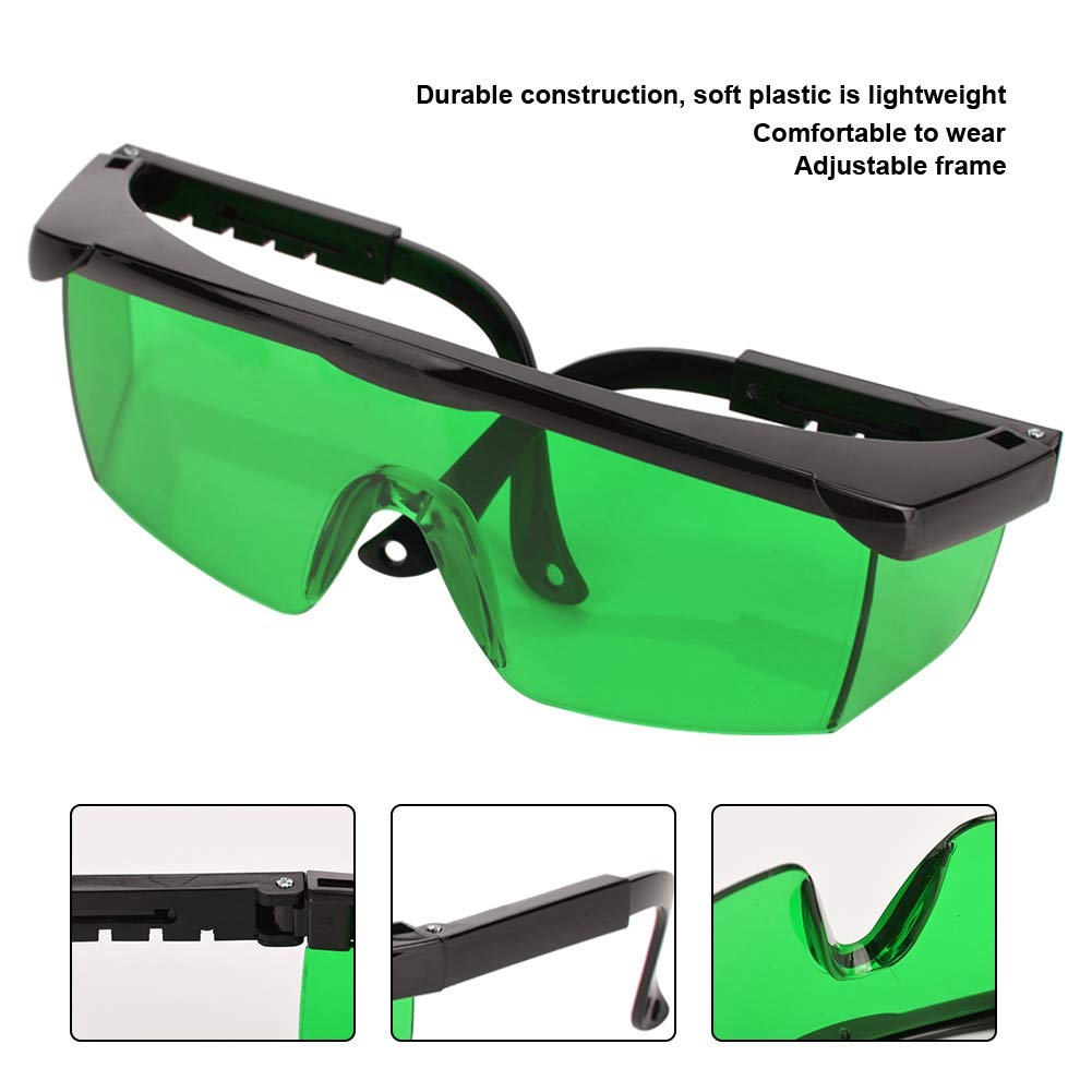 High Visibility Plastic Safety Glasses - Green Tinted Over-Glasses for Enhanced Vision in Low Light & Work Environments | Ideal for Construction, DIY, and Outdoor Activities