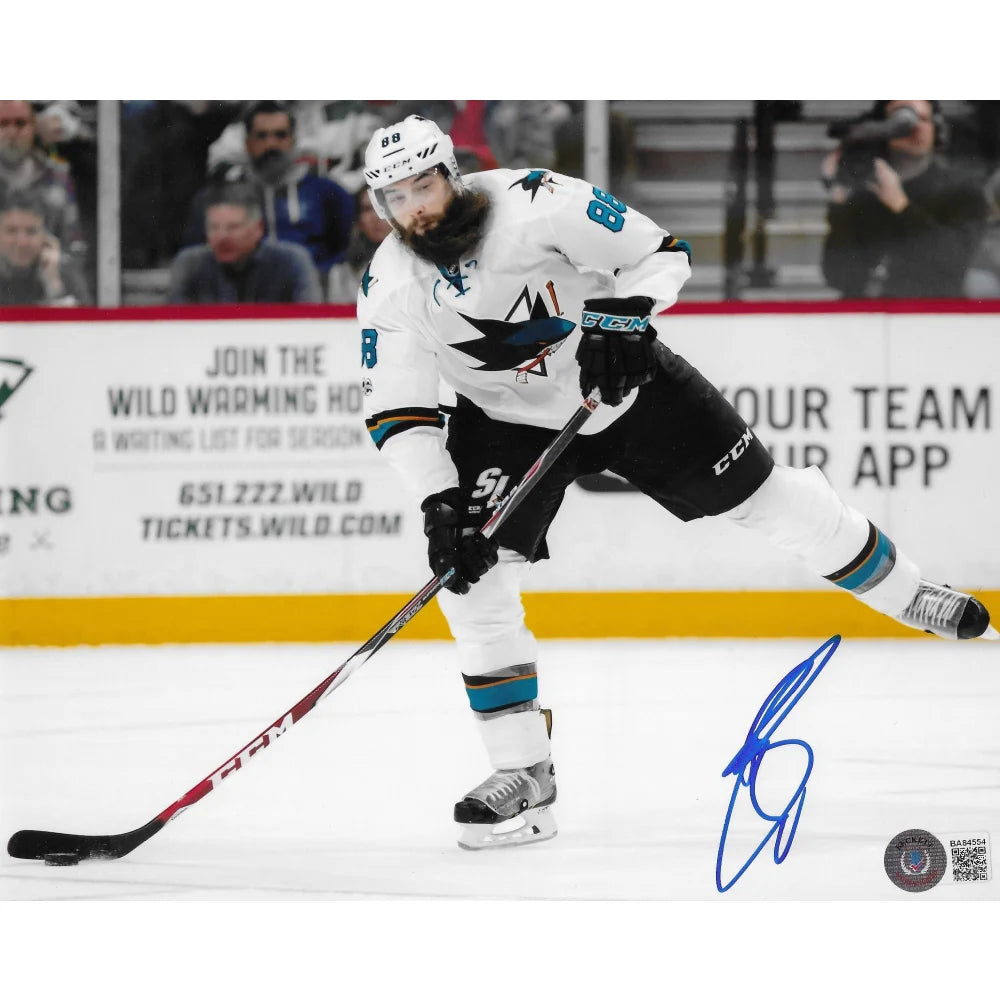 Brent Burns Autographed 8x10 Photo - San Jose Sharks NHL Hockey Signed Memorabilia with BAS COA - Perfect for Sports Collectors, Man Cave Decor, and Hockey Fan Gifts