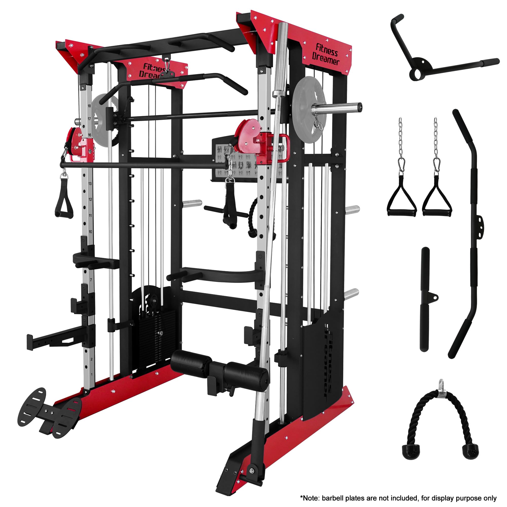Smith Machine for Home Gym - Heavy Duty Power Rack with Safety Bars for Weightlifting & Strength Training - Perfect for Squats, Bench Press, and Full-Body Workouts