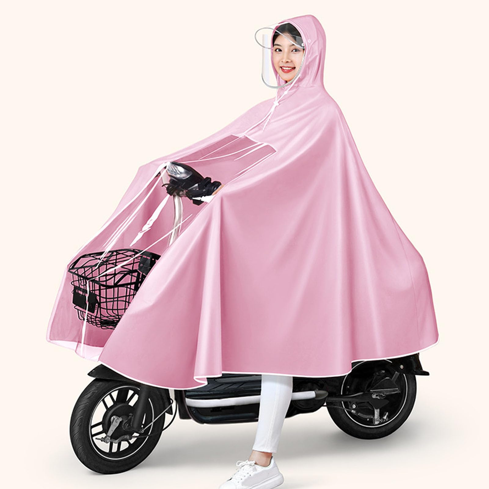 Alomejor Electric Bike Rain Poncho - Waterproof Reusable Full Body Raincoat for Single Rider & E-Bikes (3XL Size) - Perfect for Commuting, Cycling & Outdoor Adventures