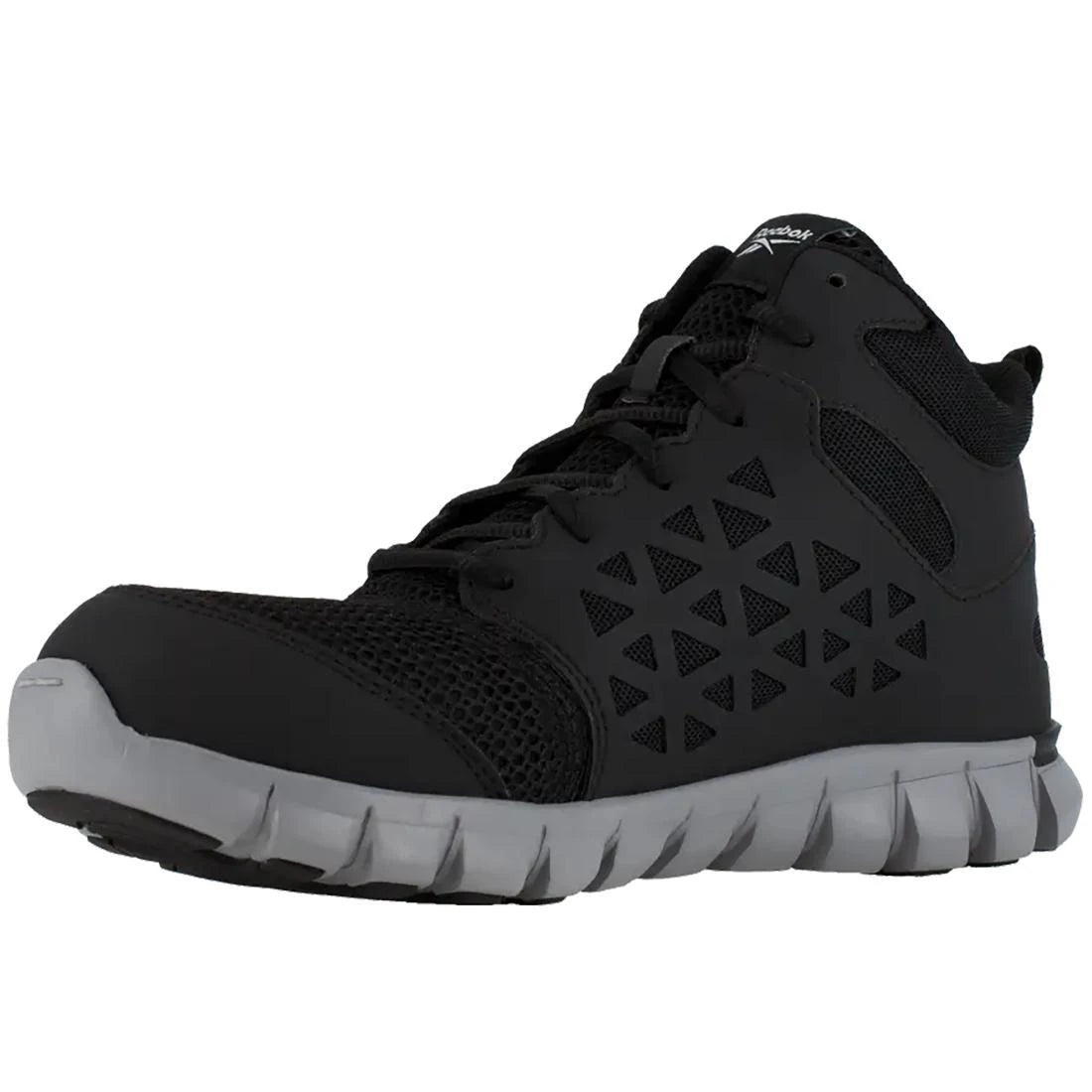Slip-Resistant Sublite Cushion Alloy Toe SD Mid Cut Work Boots for Men - Black Safety Shoes for Construction, Warehouse & Outdoor Work