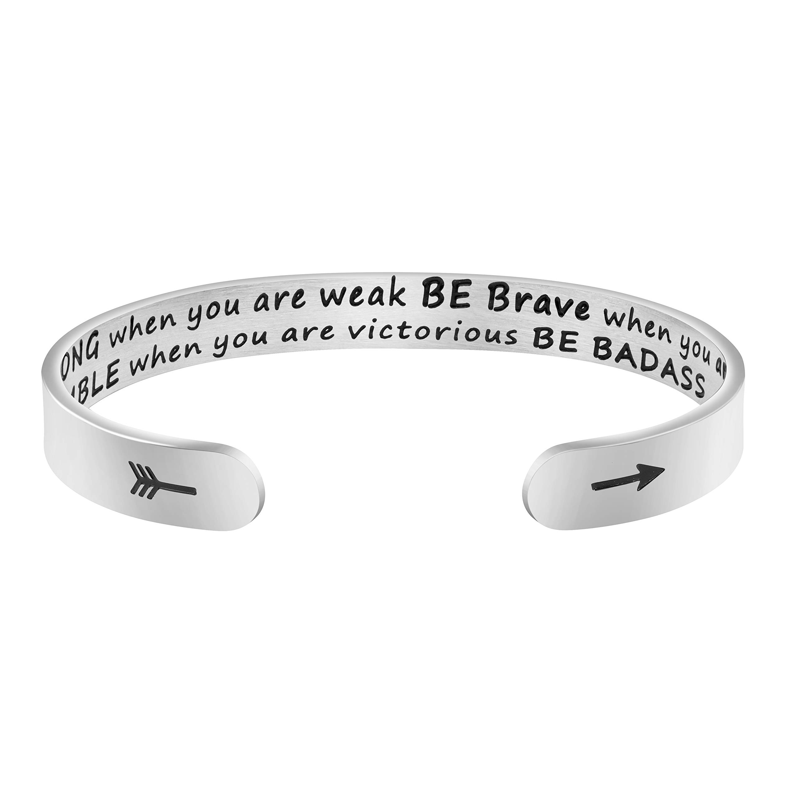 Inspirational Bracelets for Women - Hidden Message Mantra Cuff Bangle, Stainless Steel Friendship Gift for Encouragement - Perfect for Daily Wear, Gifts & Special Occasions