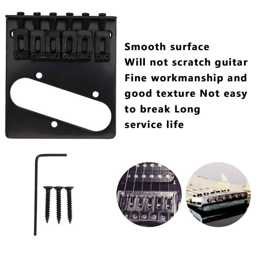 Premium Black Electric Guitar Bridge for TL Models - High-Quality Replacement Part for Smooth Playability & Enhanced Tone - Perfect for Rock, Blues & Studio Recording