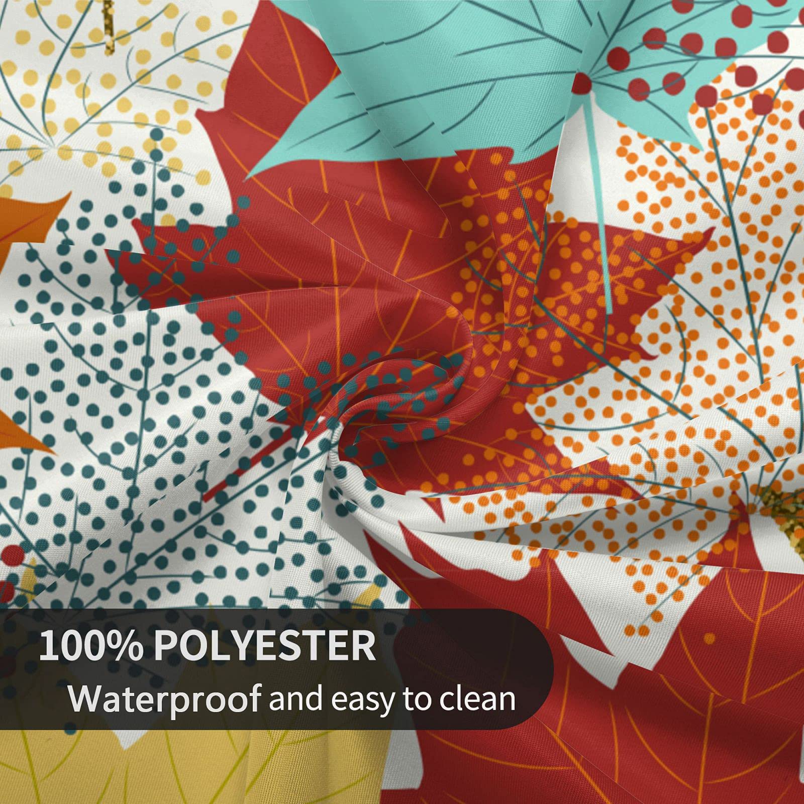 FREEHOTU 60 Inch Round Tablecloth - Thickened Washable Fall Maple Leaves Design for Kitchen, Dining, Party & Tabletop Decor | Perfect for Thanksgiving, Autumn Gatherings & Holiday Celebrations