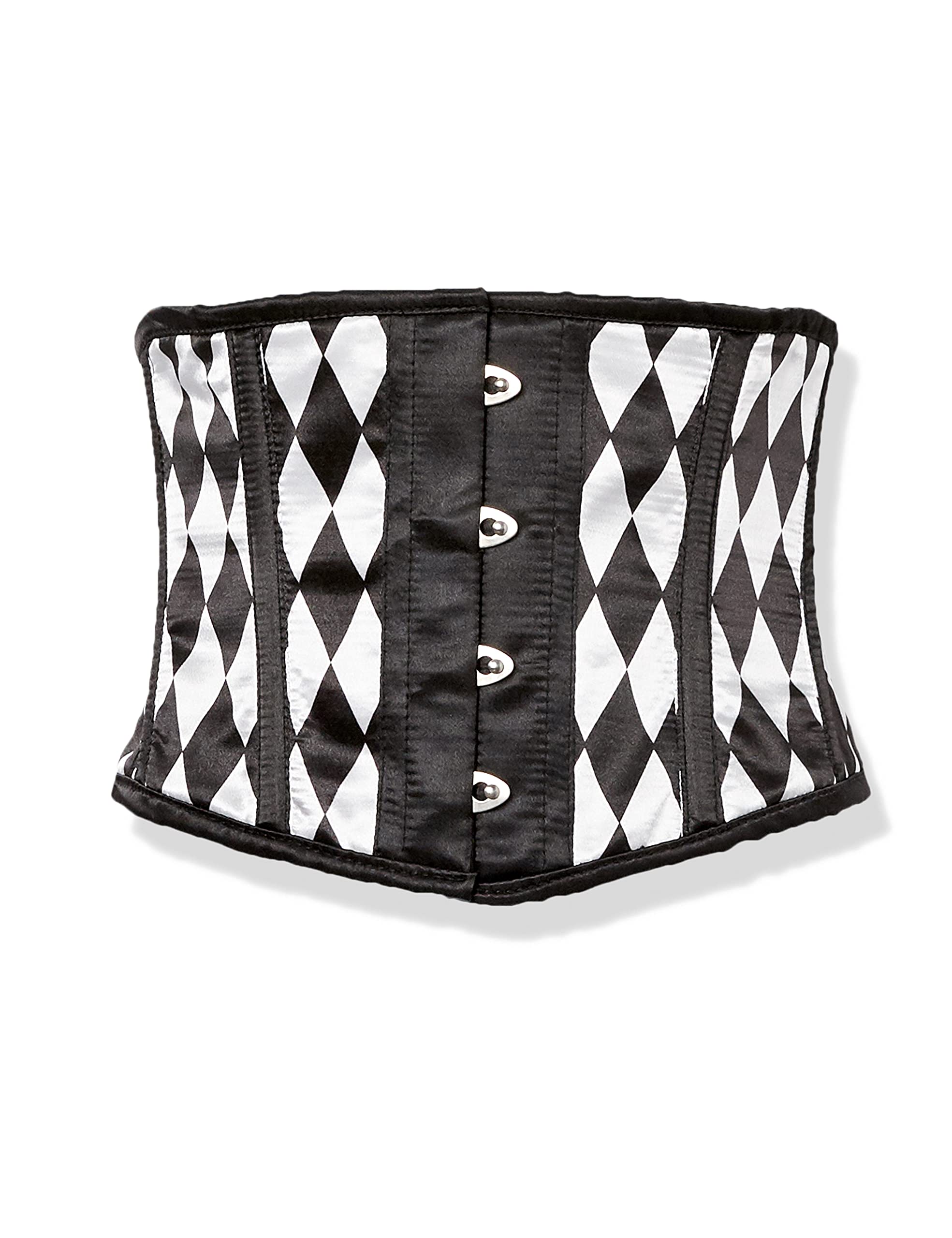 Lavish Black & White Diamond Waist Cincher Corset for Women - Daisy Corset Shapewear for Waist Training, Burlesque, Cosplay & Special Occasions