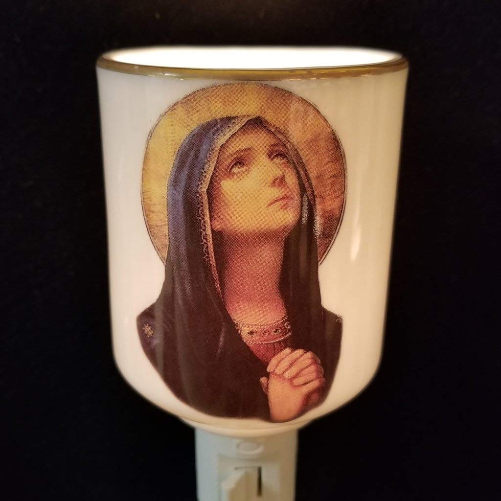 Sorrowful Mother Night Light - Religious LED Candle for Prayer & Meditation | Perfect for Home Altar, Bedroom Decor & Catholic Gifts