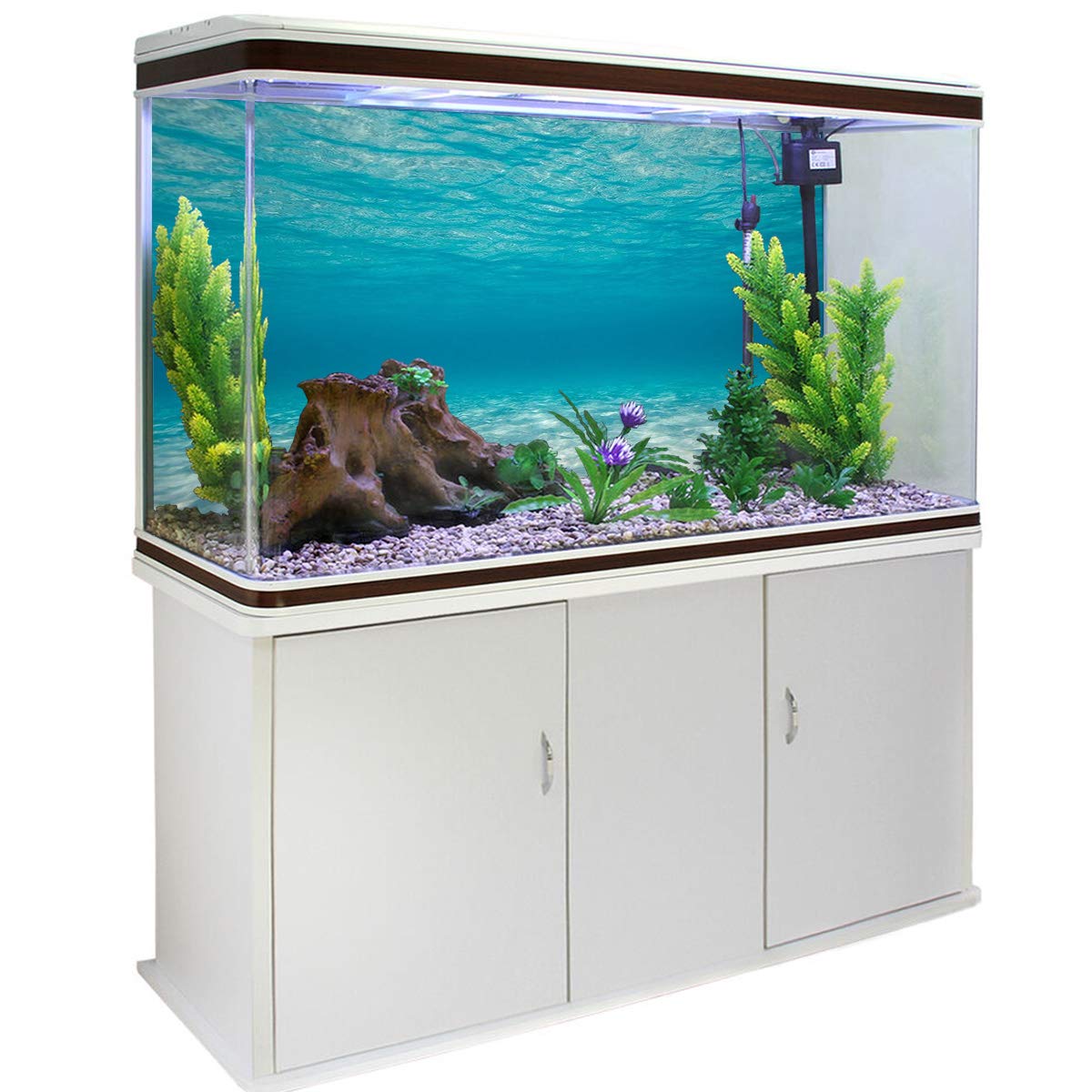 Premium PVC Aquarium Background Sticker - Blue Water Pattern Fish Tank Decoration 48.8