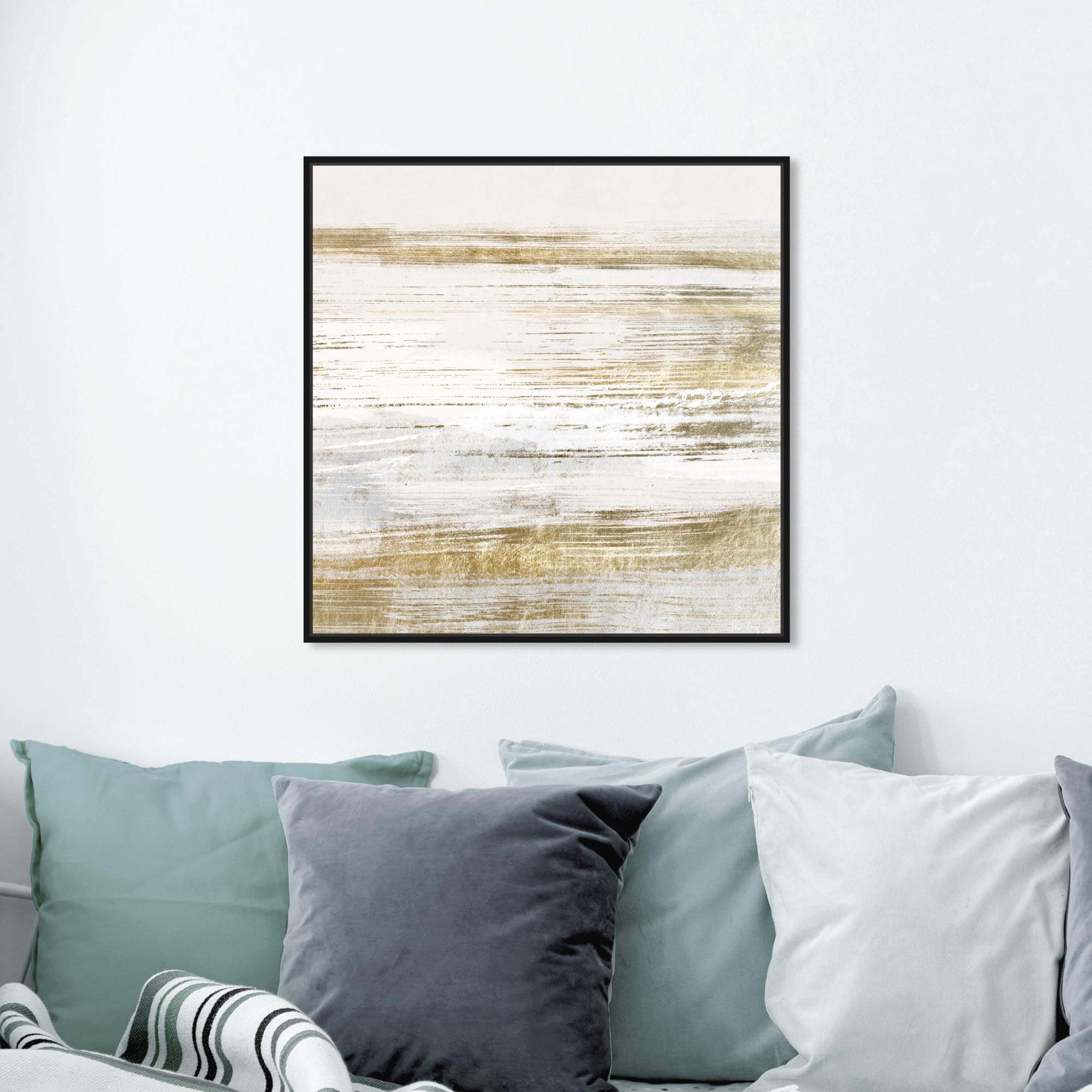 Blush Romance Gold Abstract Wall Art Canvas Print - 24x24 Inch Black Framed Home Decor by Oliver Gal Artist Co. | Perfect for Living Room, Bedroom & Office Decor