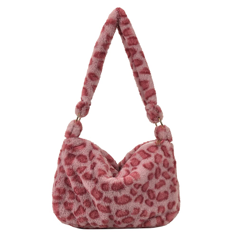 Soft Plush Underarm Shoulder Bag for Women - Large Furry Tote Handbag with Fluffy Texture, Perfect for Daily Use, Shopping, Parties & Casual Outings