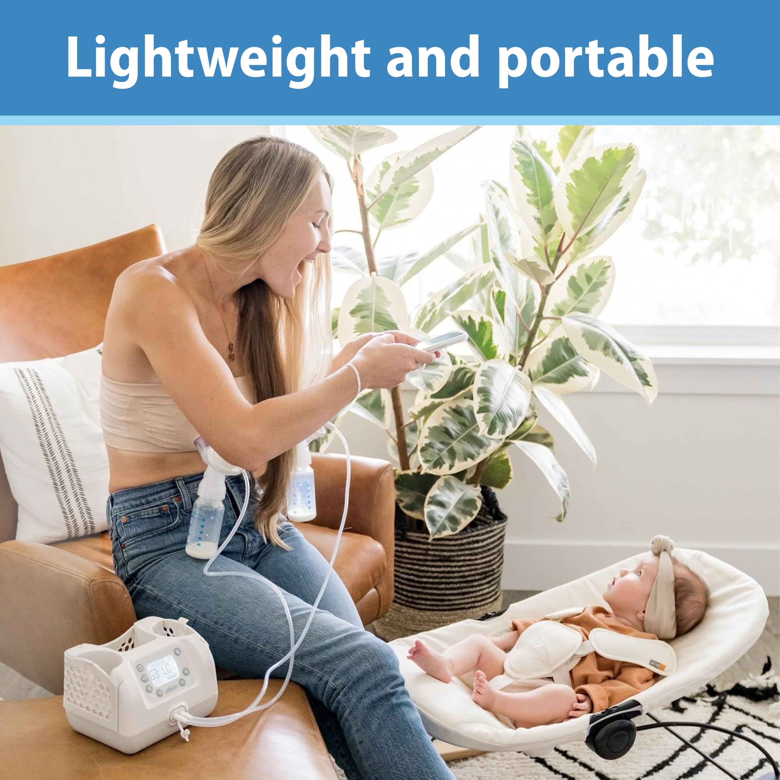 Dr. Brown's Customflow Hospital Strength Double Electric Breast Pump - Adjustable Suction & Speed, Includes 4oz Bottles, Flanges & Accessories - Ideal for Working Moms & Breastfeeding at Home or Travel