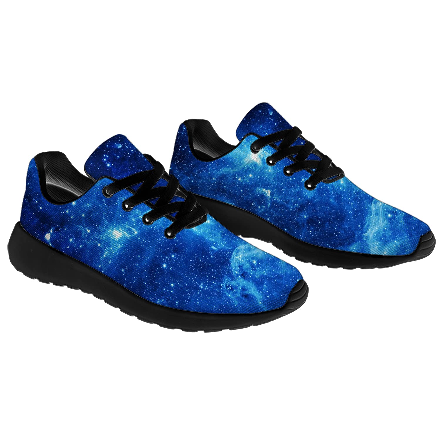 Galaxy Print Running Shoes for Men & Women - Cosmic Universe Sneakers for Walking, Tennis & Jogging - Blue Starry Sky Athletic Shoes - Gifts for Boys & Girls - Size 13 Men/15.5 Women Black - Perfect for Gym Workouts, Casual Wear & Space-Themed Parties