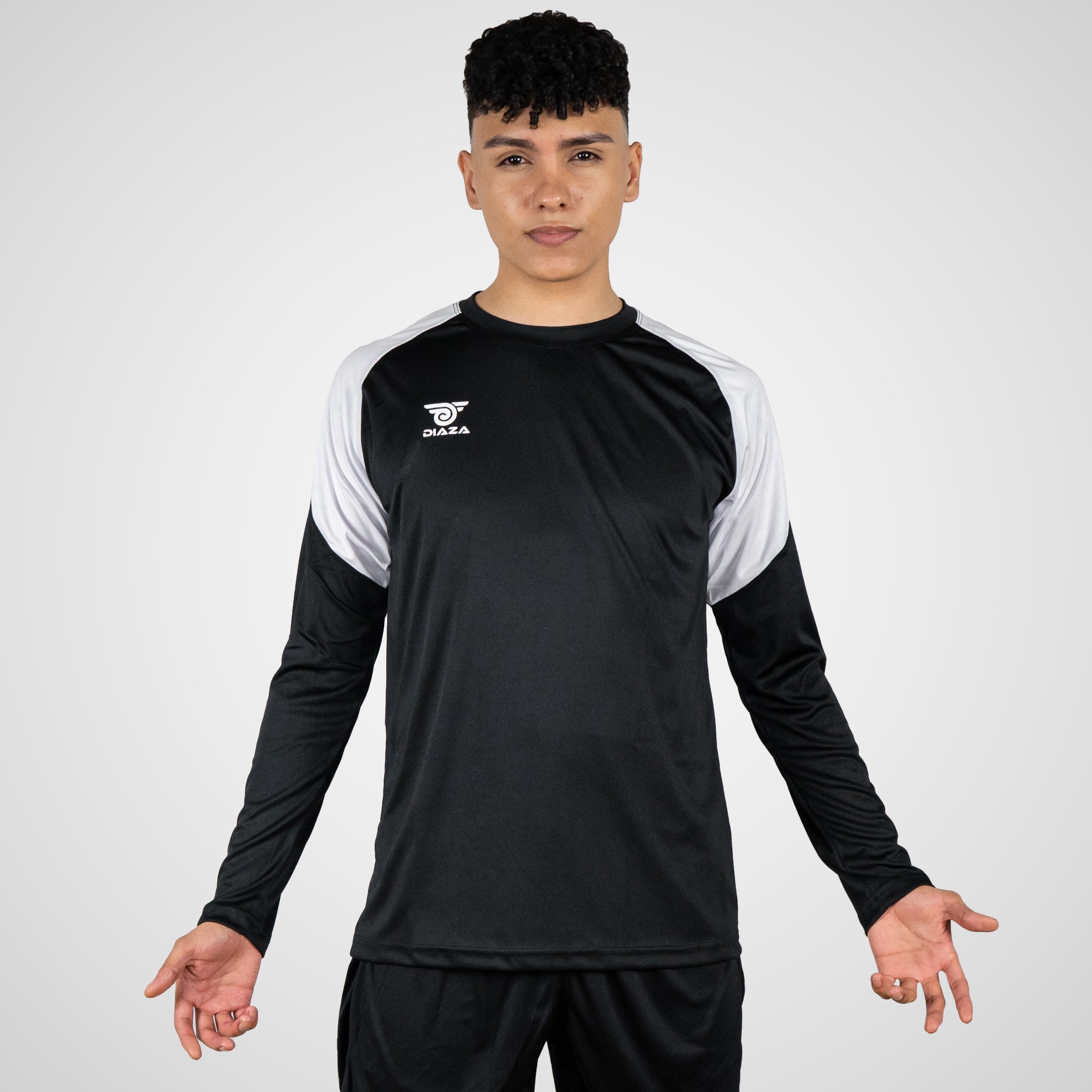 Long Sleeve Training Shirt for Men - Navy & Black Workout Top - Gym, Running & Fitness Apparel