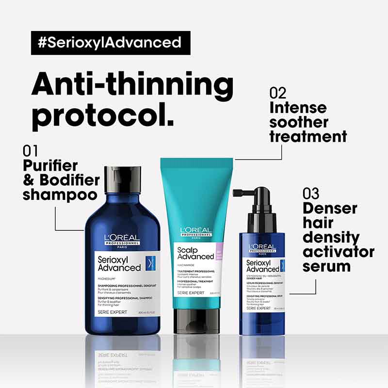 L'Oréal Professionnel Serié Expert Advanced Denser Hair Serum for Thinning Hair - Volumizing Treatment for Fine & Thin Hair - Perfect for Daily Use & Hair Growth Routine