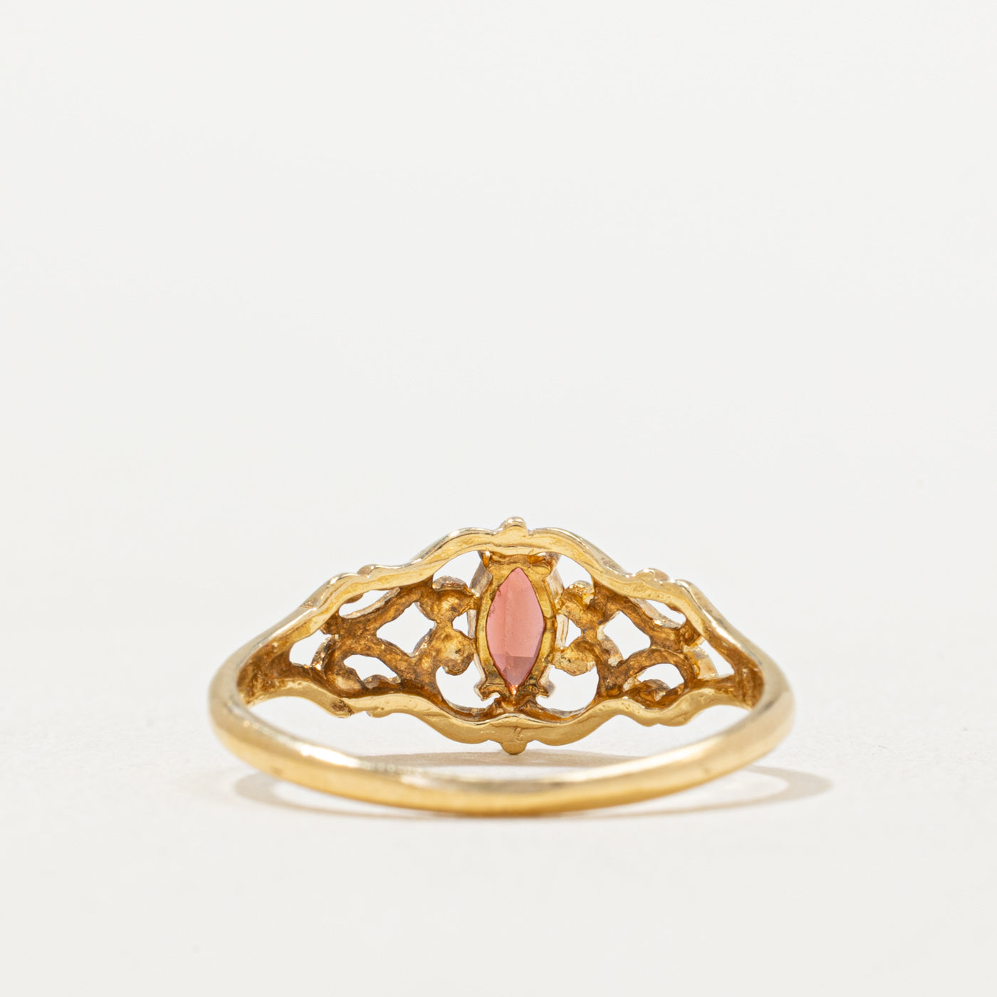 0.22ct Marquise Cut Garnet Tapered Ring - Size 6.75 | Elegant Jewelry for Women | Perfect for Weddings, Anniversaries & Special Occasions