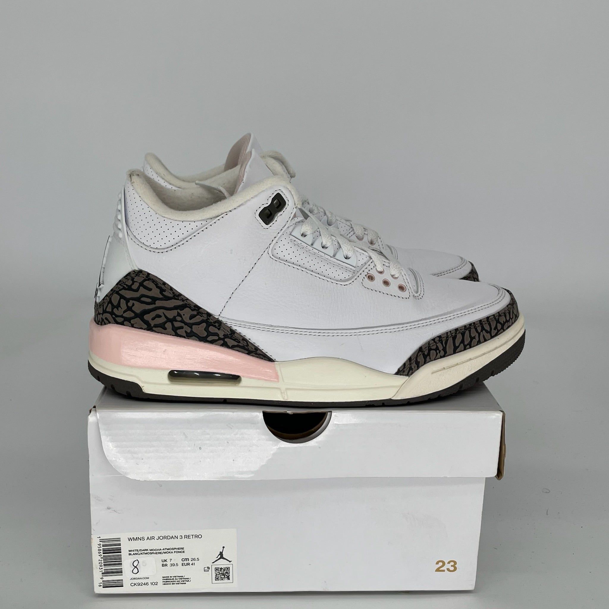 AIR JORDAN 3 NEAPOLITAN Men's Basketball Shoes - Size 8 (CK9246-102) - Retro Style Sneakers for Casual Wear, Sports & Street Fashion