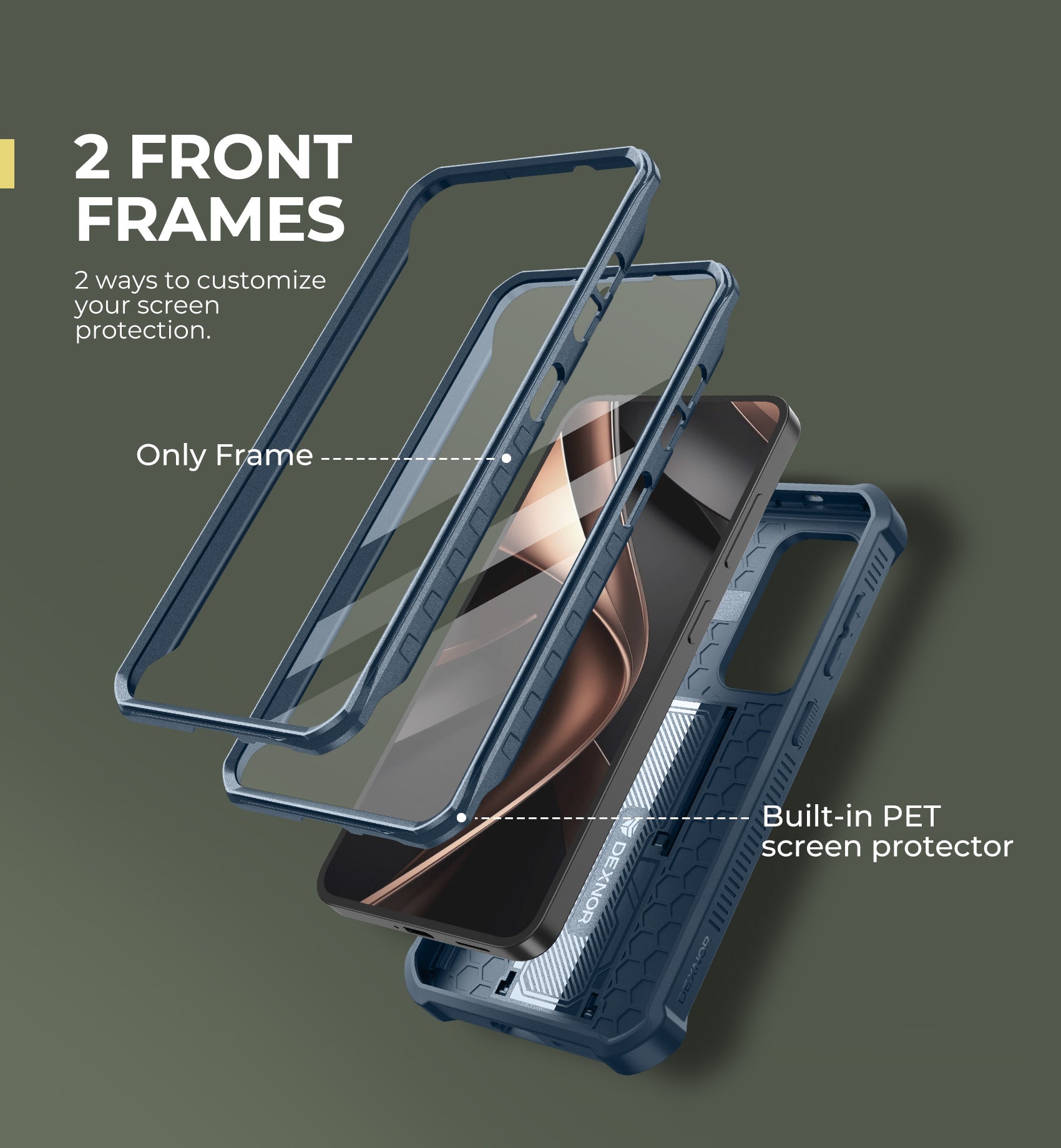 **Dexnor Heavy Duty Shockproof Rugged Case for Samsung Galaxy S25 – Full Body Protection with Built-in Screen Protector, Slide Camera Cover & Kickstand – Perfect for Outdoor, Work & Travel**