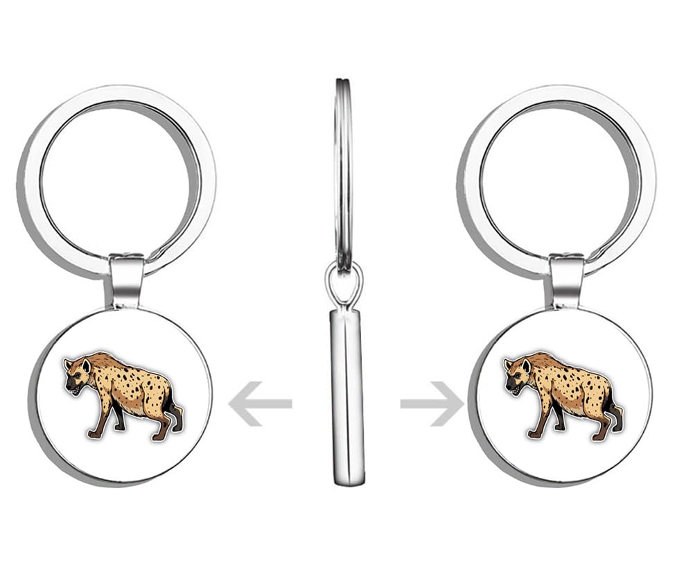 Hyena African Animal Stainless Steel Keychain - Double Sided Design for Keys, Backpacks & Gifts | Durable Metal Key Ring for Wildlife Lovers & Safari Enthusiasts