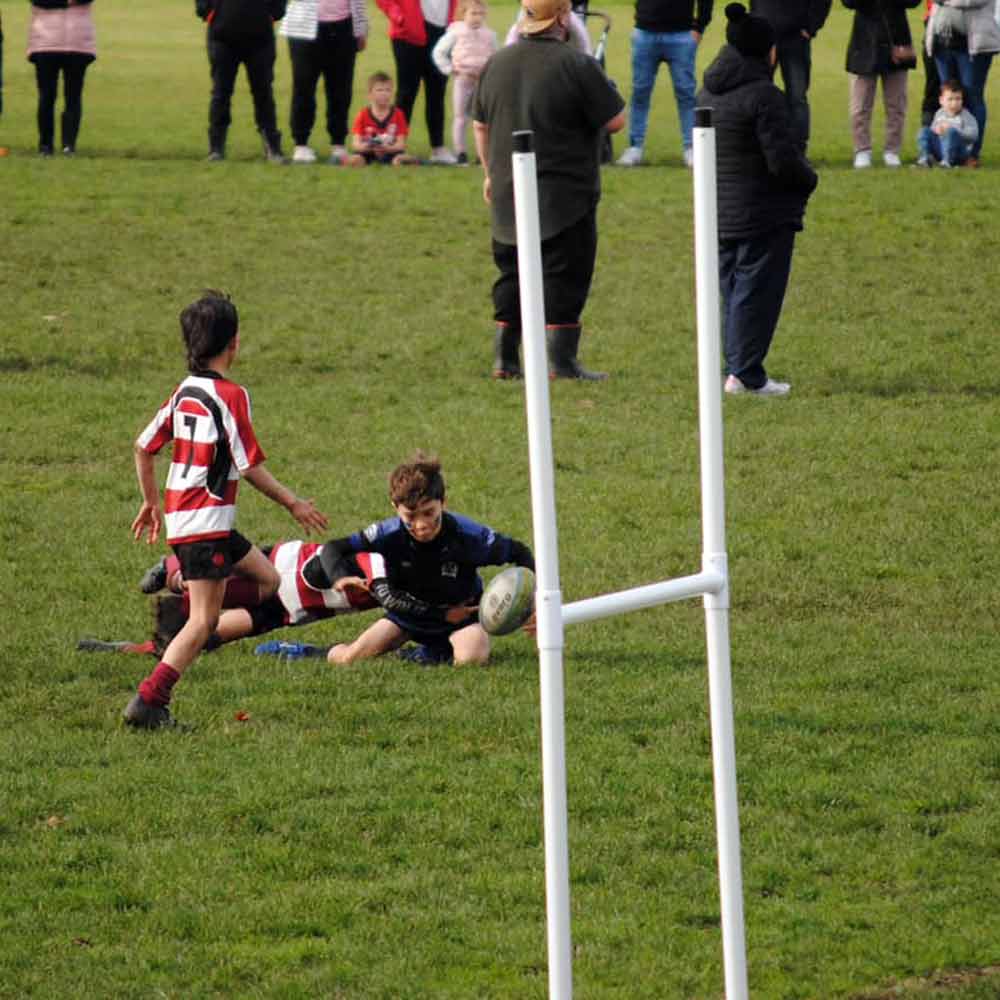 R80 Junior Portable Rugby Goal Posts - Lightweight & Adjustable for Kids & Youth Training - Perfect for Backyard, School, and Club Practice