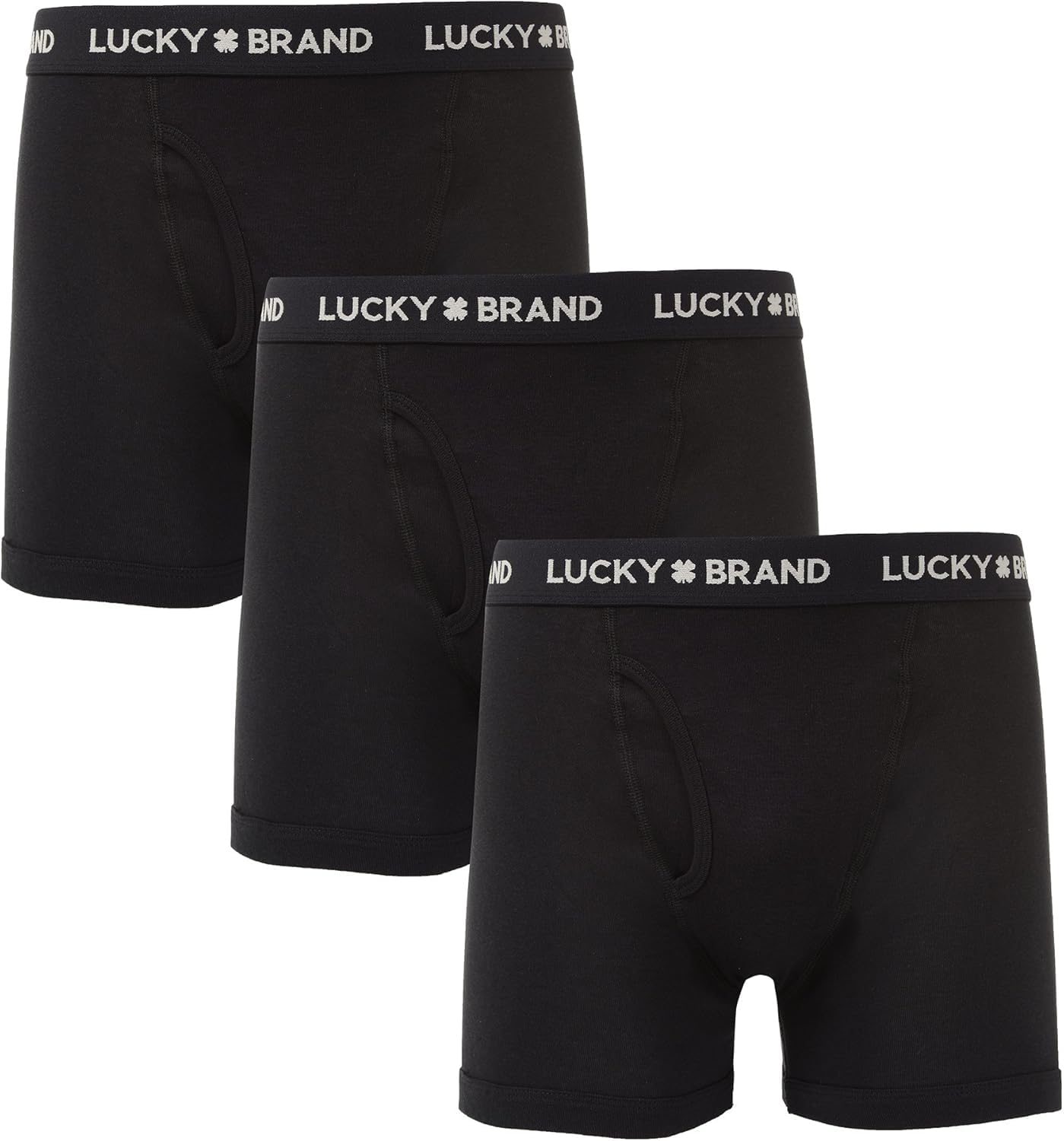Lucky Brand Men's Boxer Briefs 3-Pack - Classic Comfort Underwear with Functional Fly for Everyday Wear - Soft Cotton Boxer Briefs for Men S-XXL - Perfect for Work, Gym & Lounge