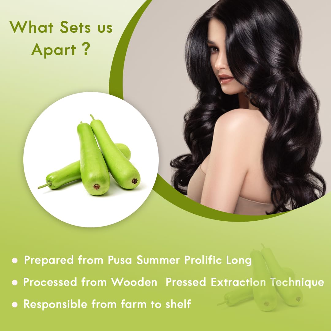 Organic Cura Lauki Oil (200ml) - 100% Pure Bottle Gourd Oil for Hair Growth with Free Stimulator | Promotes Thicker Hair, Reduces Hair Fall & Improves Scalp Health | Natural Hair Care Treatment with Applicator | Perfect for Daily Hair Massage & Nighttime Hair Care Routine