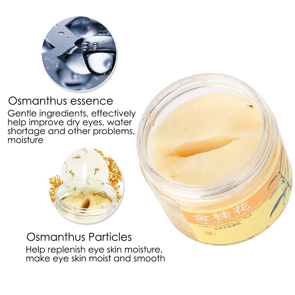 80-Pack Gold Osmanthus Eye Mask - Anti-Aging Collagen Under Eye Patches for Puffy Eyes, Dark Circles, Wrinkles & Eye Bags | Deep Moisturizing & Elasticity Boost | Perfect for Night Routine, Travel & Spa Days
