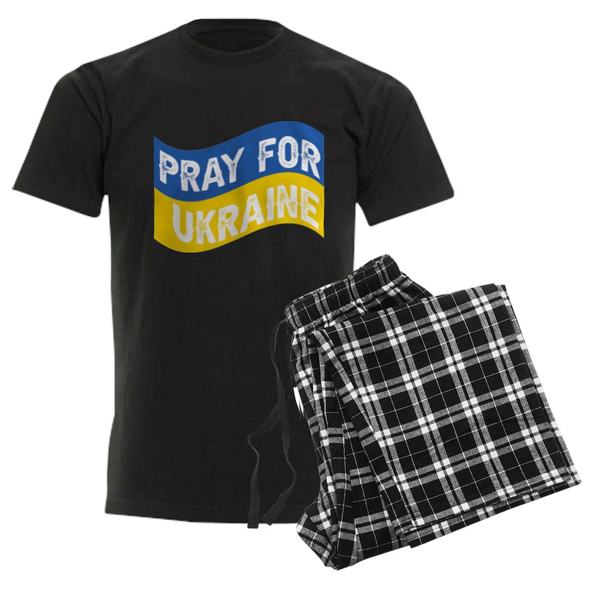 Pray For Ukraine Pajamas for Men - Soft & Comfortable Sleepwear PJ Set - Perfect for Bedtime, Lounging & Showing Support