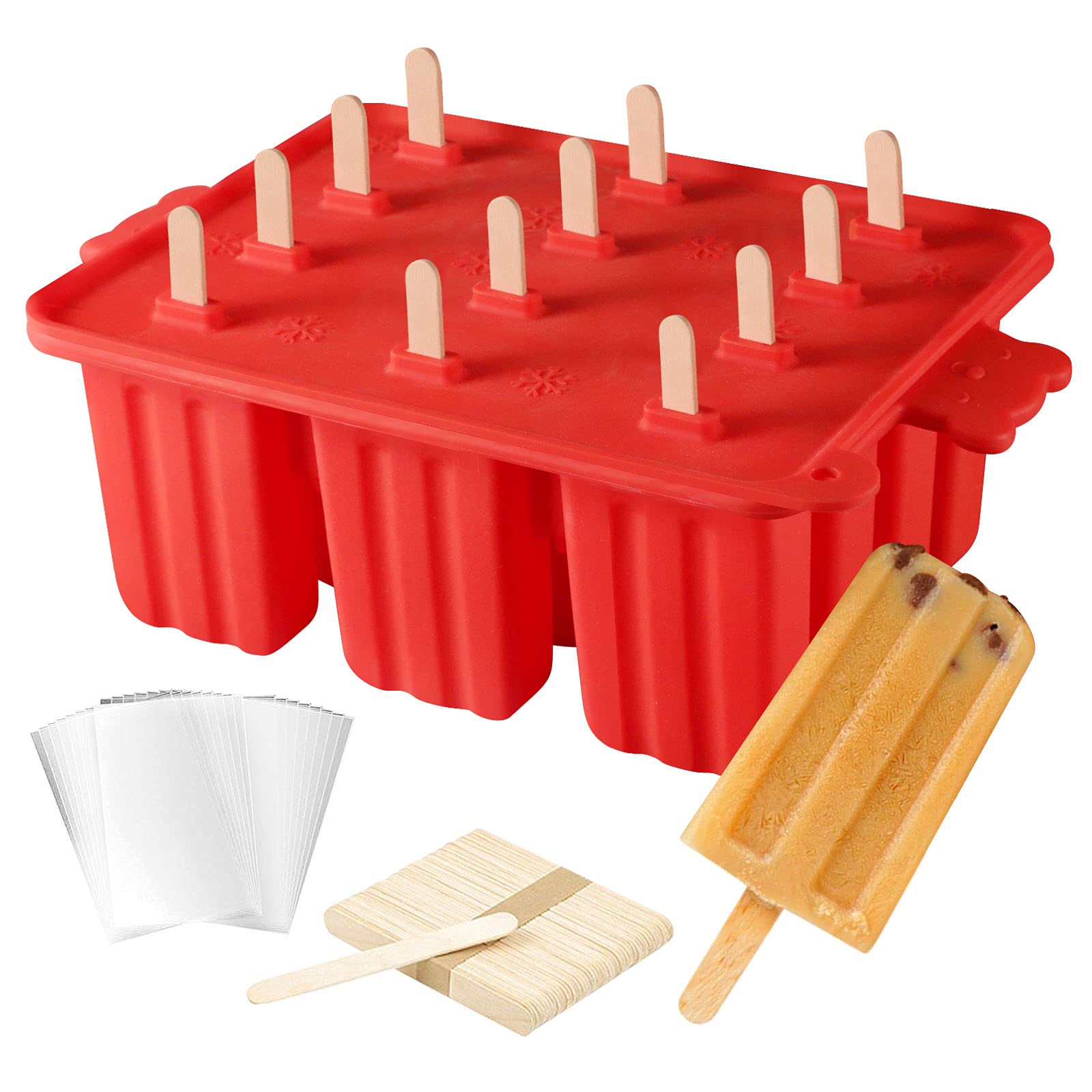 BPA-Free Silicone Popsicle Molds Set - Reusable Homemade Ice Pop Maker for Kids with 50 Sticks & Storage Bags | Perfect for Summer Treats, DIY Frozen Desserts, and Family Fun Activities
