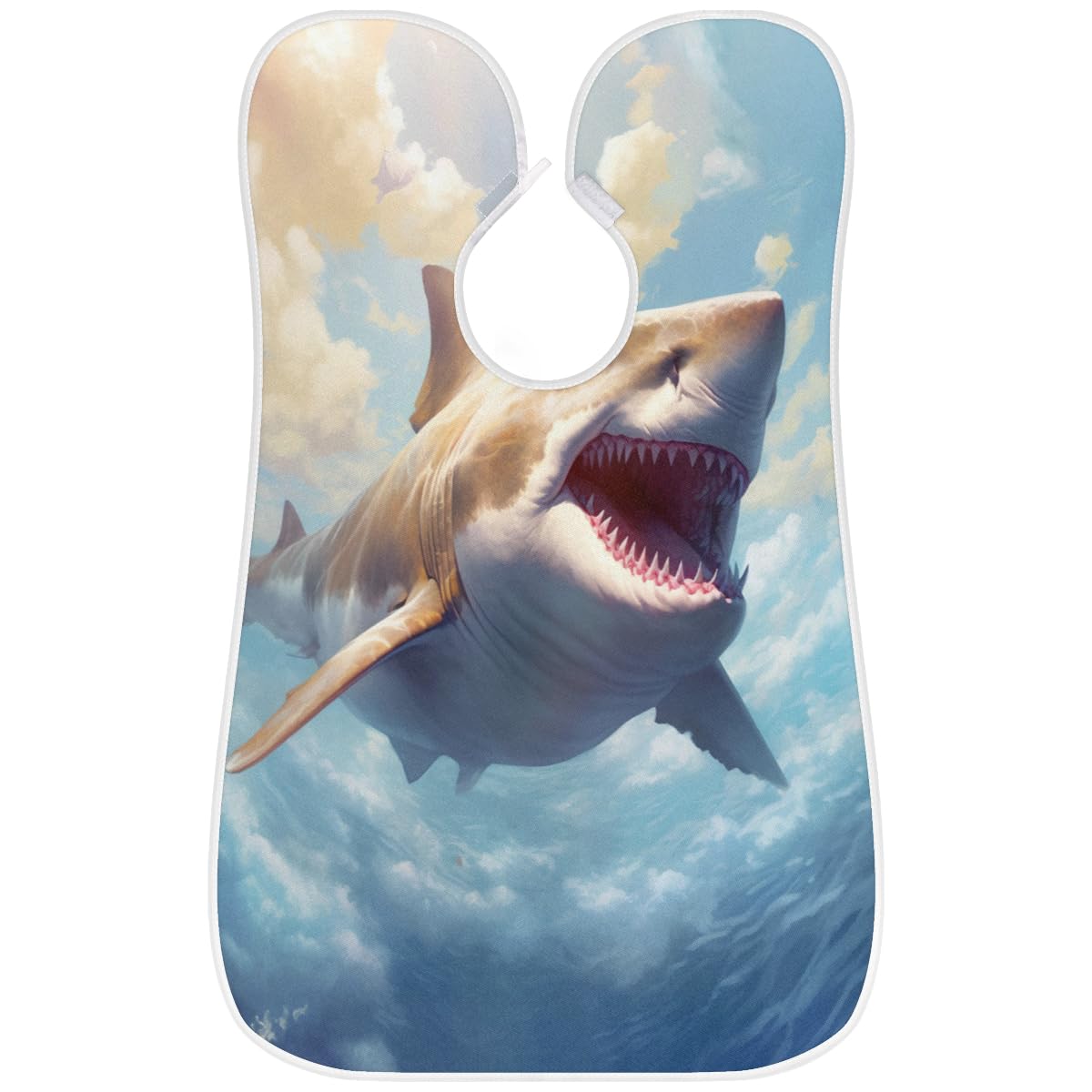 Sea Shark Beard Shaving Bib for Men - Waterproof Hair Dye Apron & Barber Cape for Haircut, Beard Trimming & Makeup - Sink Hair Catcher & Grooming Tool (Perfect for Home Barbers & Salon Professionals)