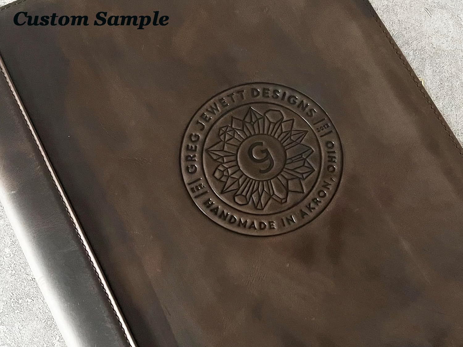 Premium Leather Portfolio with 3-Ring Binder - Personalized Zippered Executive Padfolio & Organizer - Custom Engraved Leather Folder for Men & Women (Dark Khaki) - Perfect for Business Meetings, Corporate Gifts & Professional Presentations