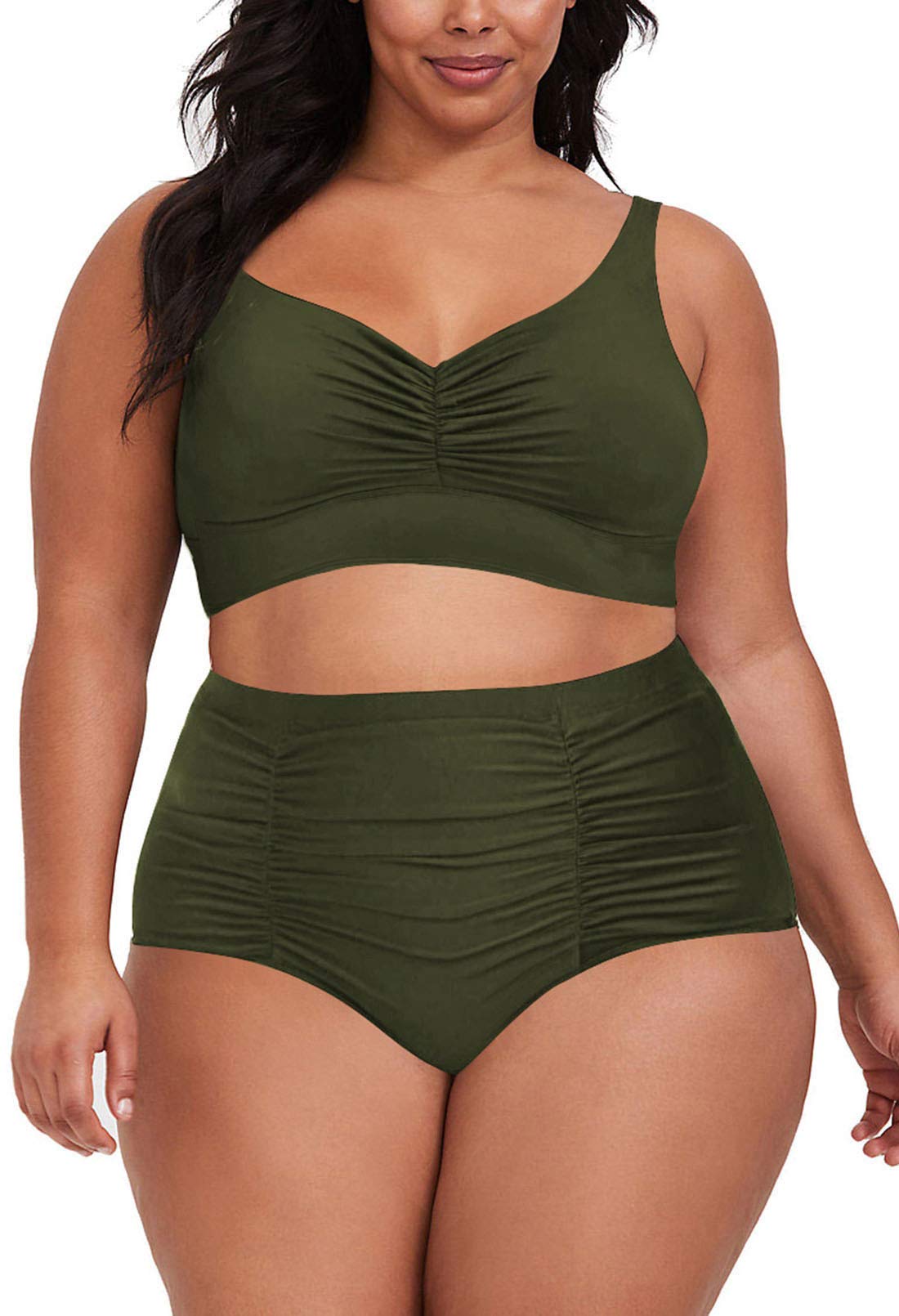 Plus Size High Waisted Bikini Set - Tummy Control Swimwear for Women | Beach & Pool