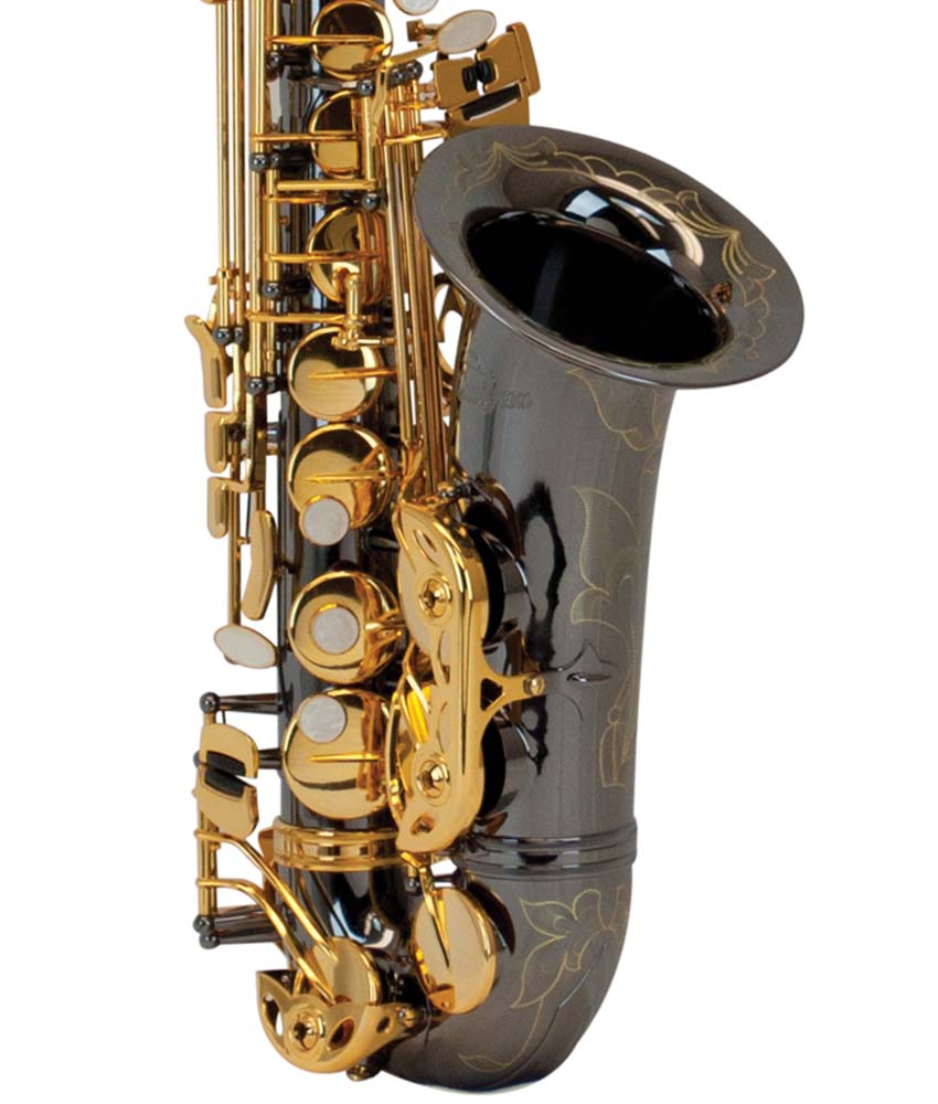 Antigua Winds AS4240BG PowerBell Professional Alto Saxophone - Black Nickel Body with Gold Keys - Perfect for Jazz, Concert & Marching Band Performances