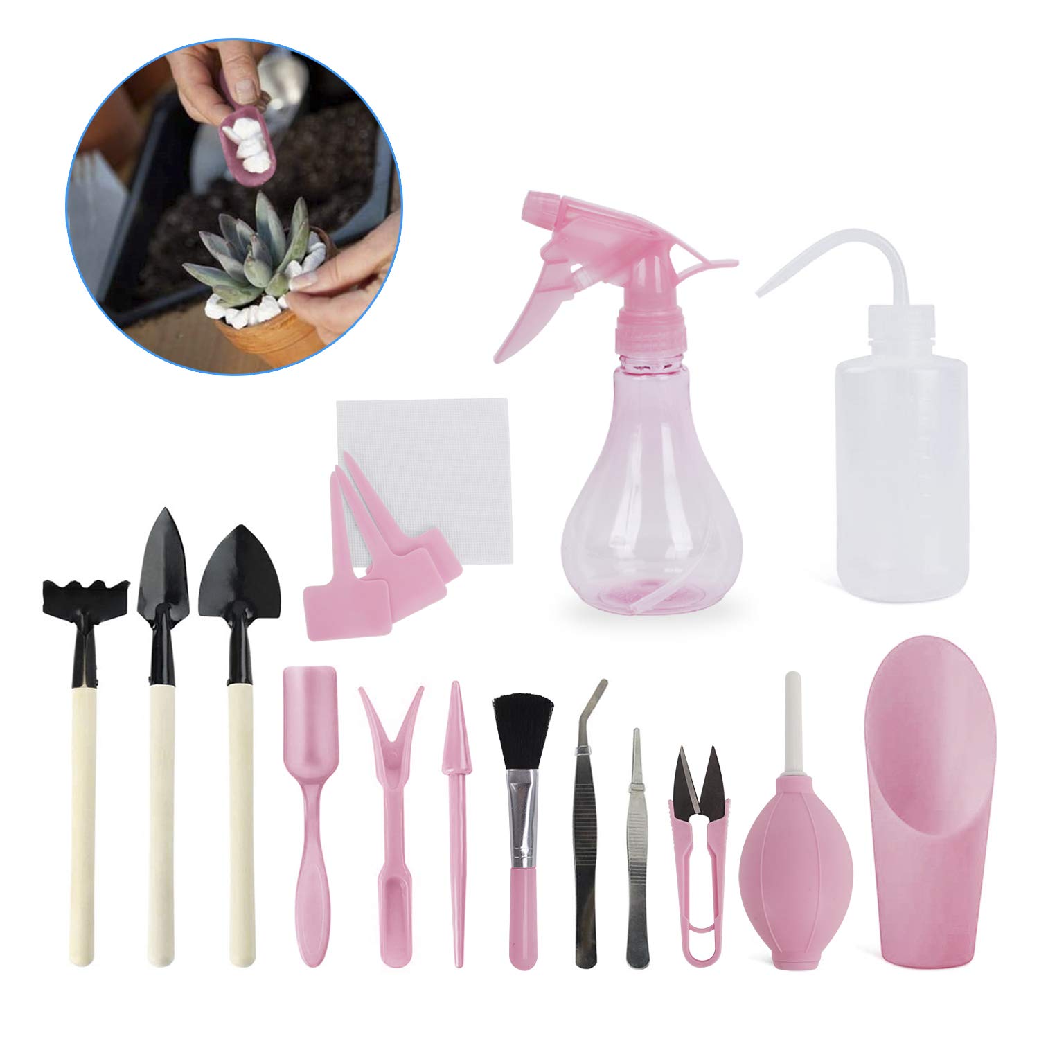 16-Piece Succulent Tool Kit for Indoor Plants & Fairy Gardens