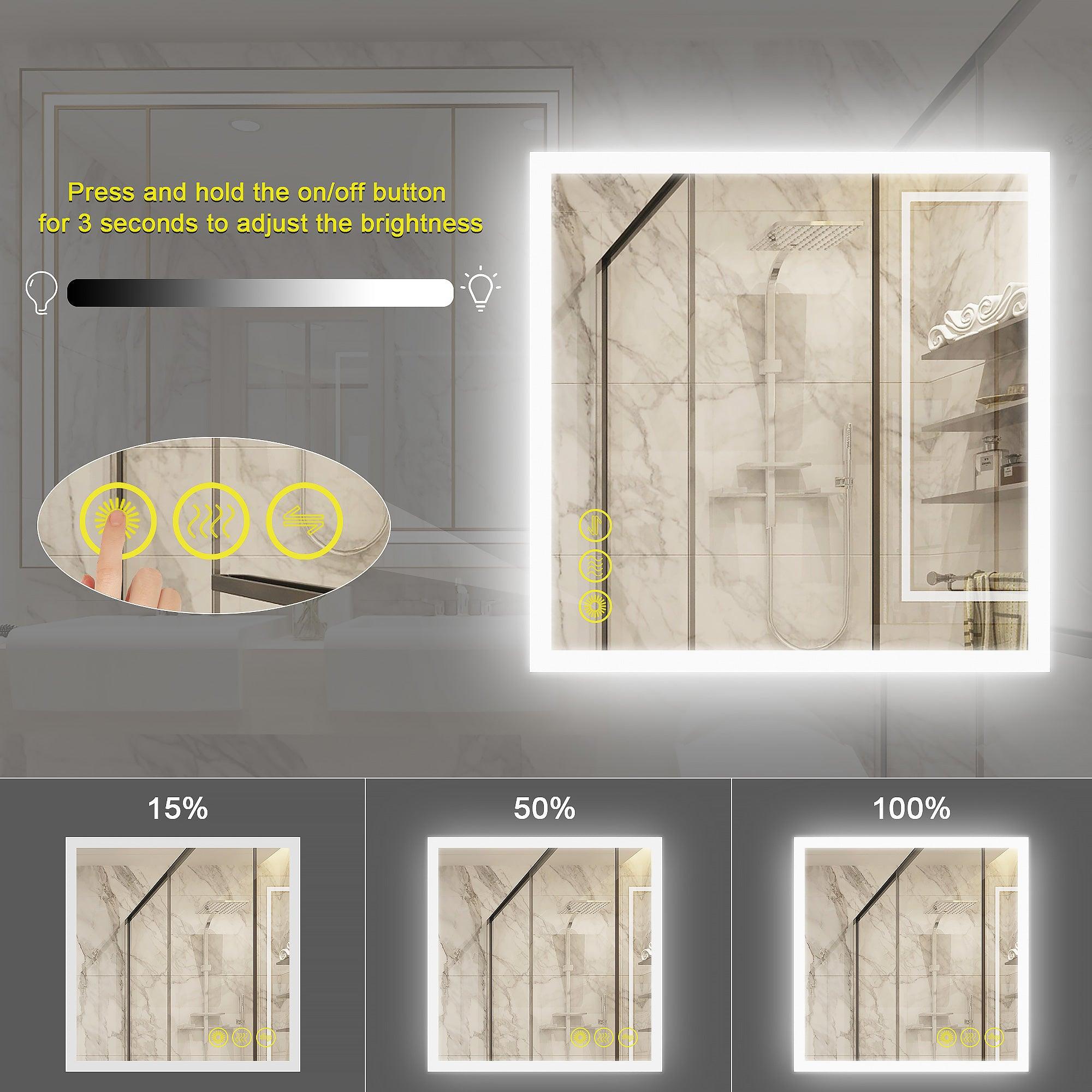 SmartGlow Dimmable LED Frameless Anti-Fog Bathroom Vanity Mirror with Touch Control - Perfect for Makeup, Shaving & Home Decor