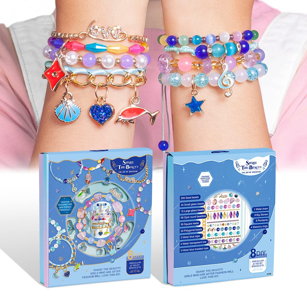 DIY Charm Bracelet Making Kit for Girls - Jewelry Craft Supplies with Beads & Charms | Perfect for Birthday Gifts, Party Favors, and Creative Arts & Crafts Projects