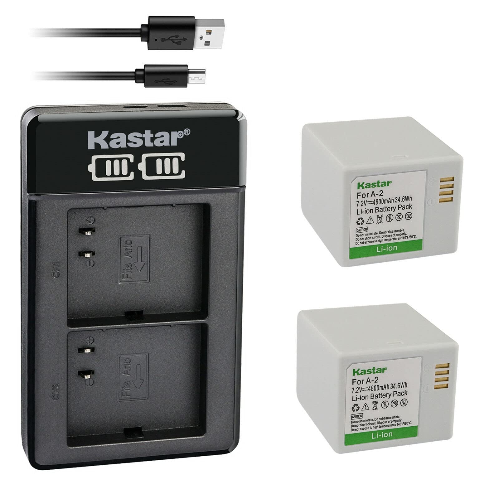 Kastar 2-Pack Replacement Battery & LCD Dual USB Charger for Arlo Go 4030 Verizon LTE Wireless HD Security Camera - Weatherproof, Night Vision, Indoor/Outdoor Use - Perfect for Home Surveillance, Baby Monitoring & Property Protection