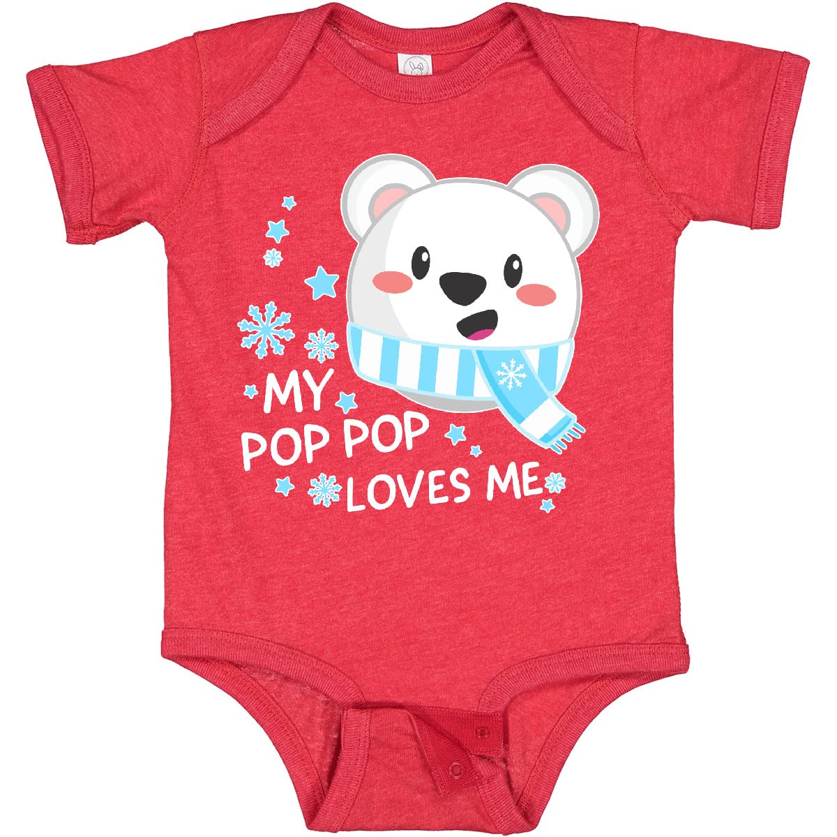 Inktastic My Pop Pop Loves Me Polar Bear Baby Bodysuit - Cute Infant Onesie for Grandparents Day, Christmas & Family Photos