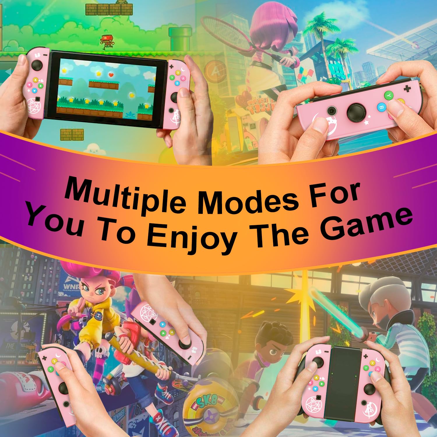 Wireless Controller for Nintendo Switch - Dual Vibration & Wake-up Function, Ergonomic Gamepad for Mario Kart, Super Smash Bros & Zelda Gaming Sessions
