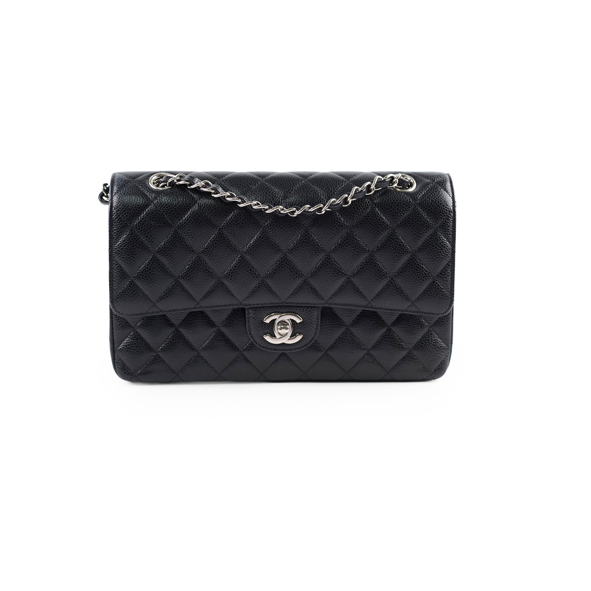 Chanel Classic Flap Bag Medium/Large Size Black Caviar Leather 29 Series - Luxury Handbag for Women, Perfect for Parties, Dating & Special Occasions