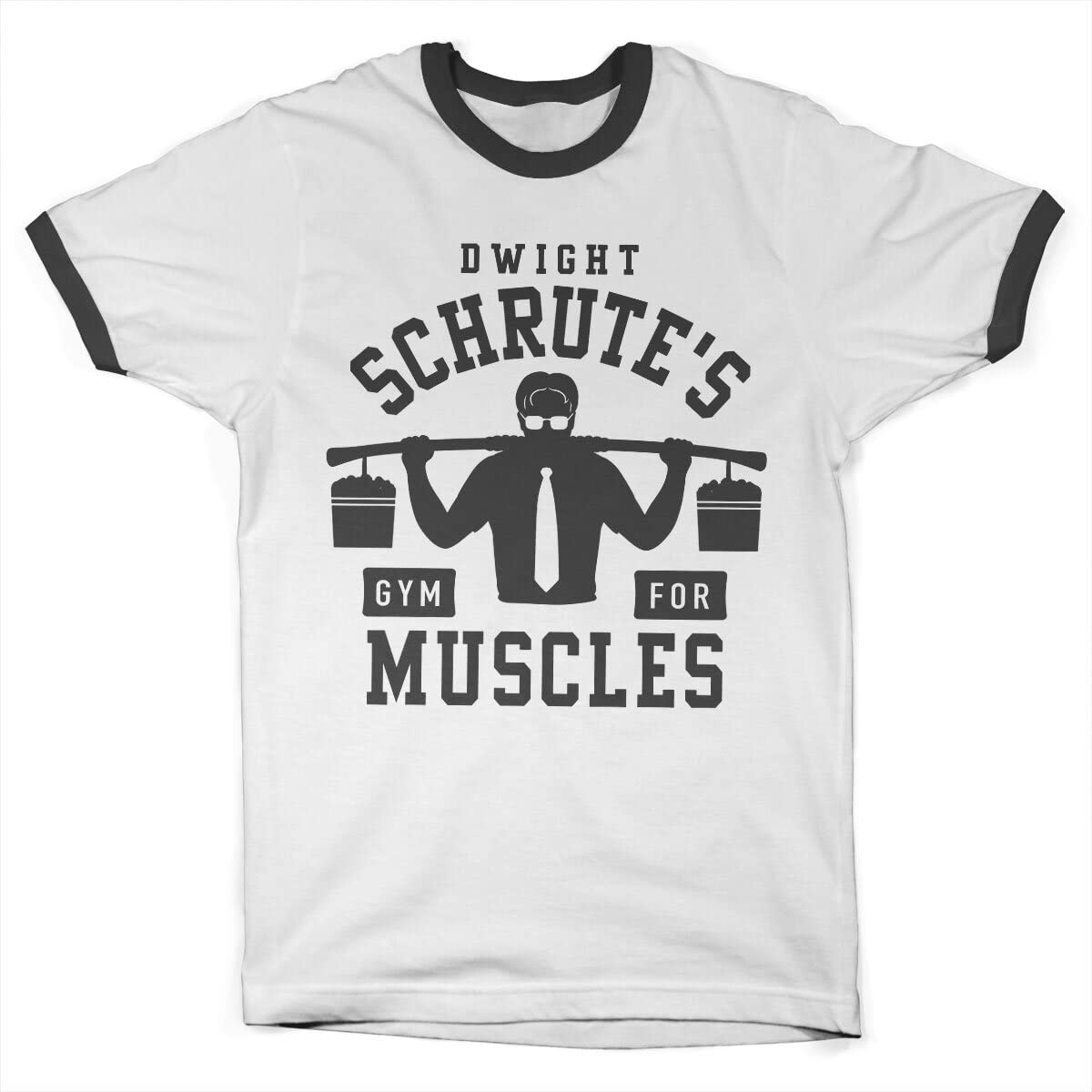 Official The Office Dwight Schrute Gym Ringer T-Shirt - Funny TV Show Merchandise for Fans, Cosplay & Casual Wear