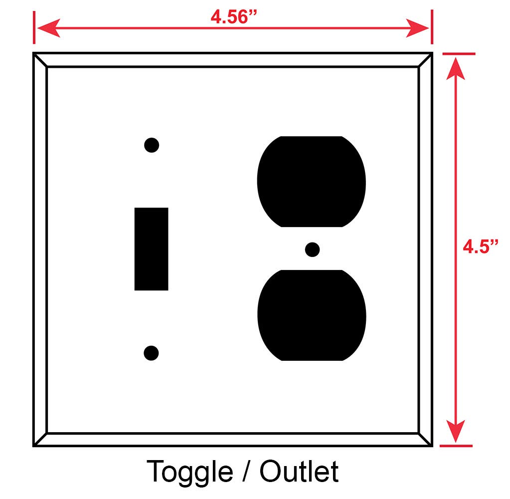 2-Gang Combination Switch Plate Cover for Toggle & Outlet - Decorative Wall Plate for Home & Office - Made in USA - Perfect for Bedroom, Bathroom & Living Room Electrical Outlets