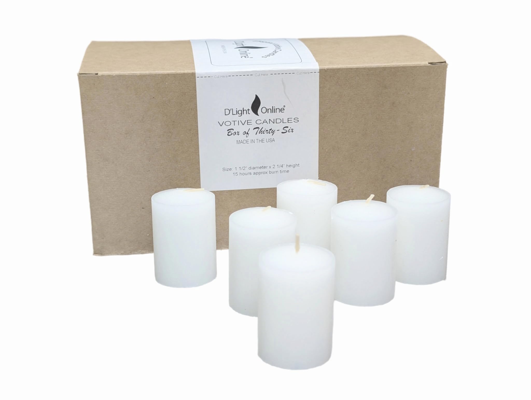 15-Hour Unscented White Votive Candles Bulk Pack - 288 Count for Weddings, Events, Restaurants, Churches & Home Decor | Emergency, Party, Spa & Luminary Use
