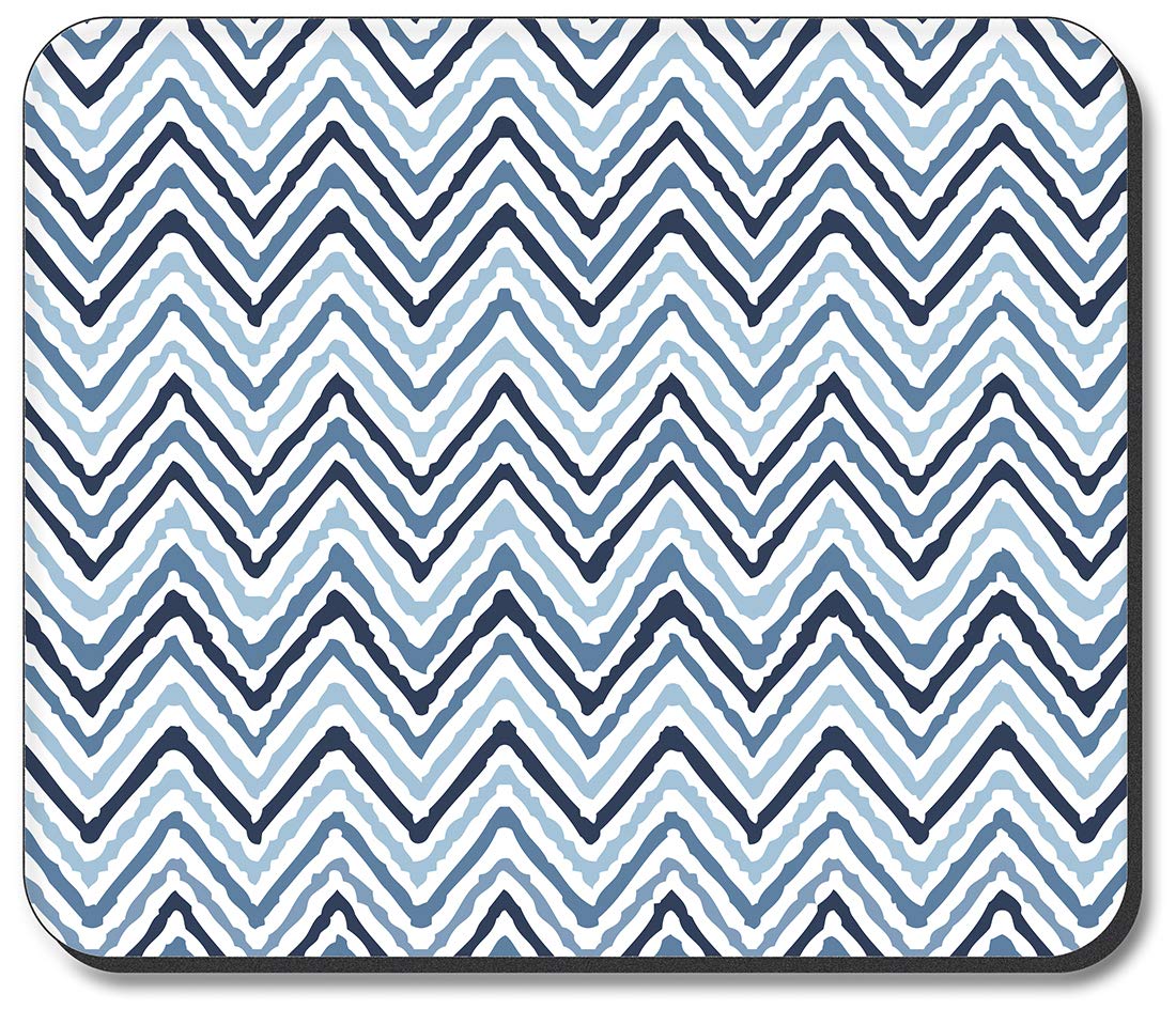 Blue Waves Art Plates Mouse Pad - Non-Slip Gaming & Office Desk Mat for Computers & Laptops - Perfect for Work, Gaming & Home Office Use