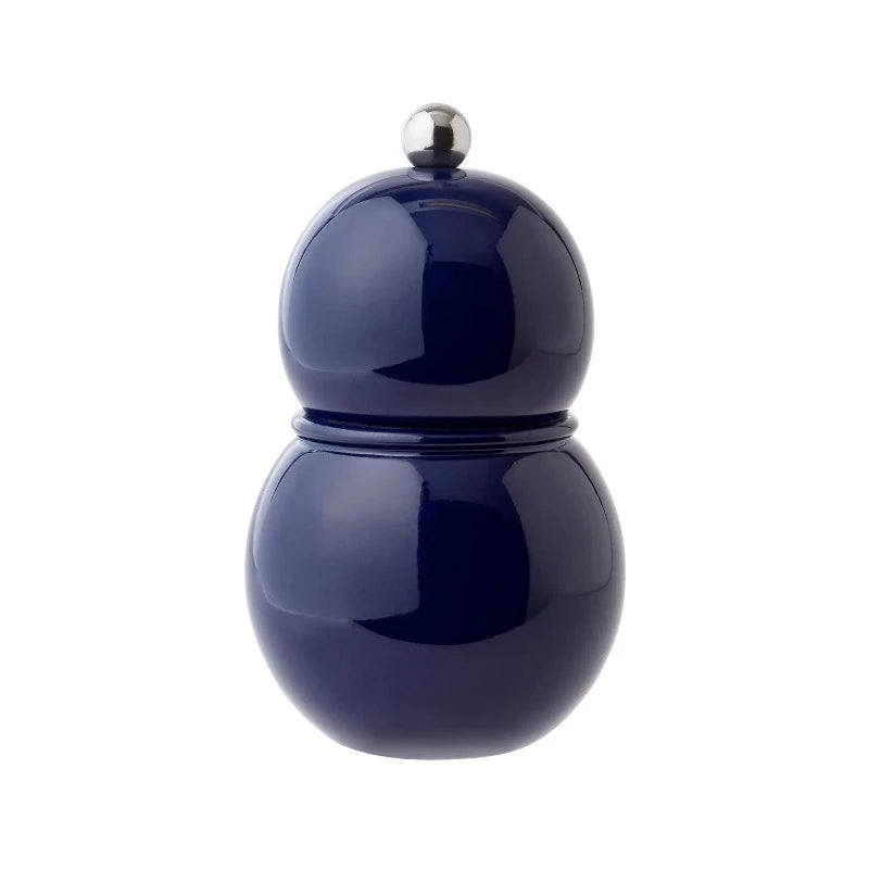 Premium Chubbie Navy Bobbin Salt and Pepper Grinder Set - Adjustable Ceramic Spice Mill for Kitchen, Dining Table & Outdoor BBQ