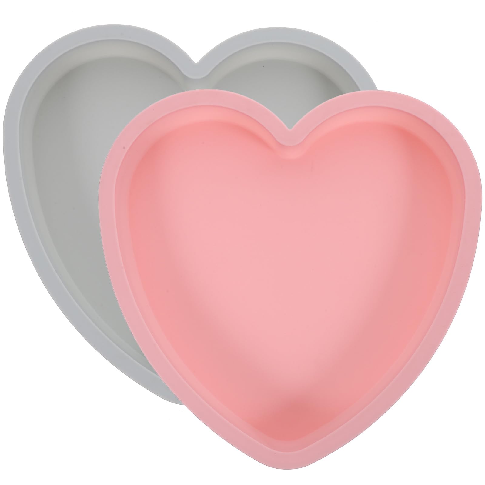 Hemoton 2-Pack 8 Inch Heart Shaped Silicone Cake Pans - Non-Stick Baking Molds for Chocolate, Jelly, Pudding, Soap & Candy - Oven, Microwave & Freezer Safe - Perfect for Valentine's Day, Mother's Day & Romantic Desserts