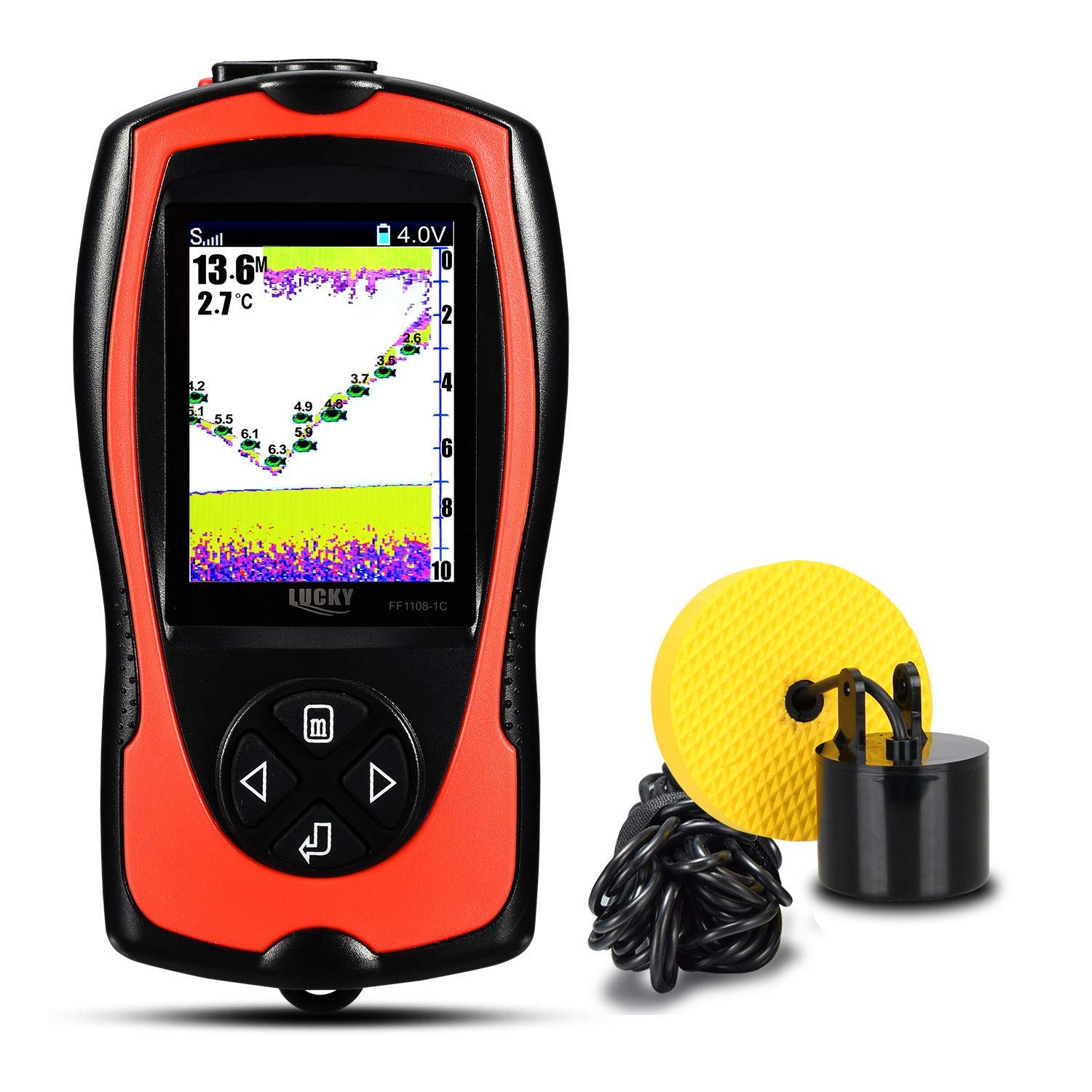LUCKY Wireless and Wired Sonar Fish Finder for Kayak, Boat & Ice Fishing - Portable Fish Detector with Depth Finder for Freshwater & Saltwater Anglers