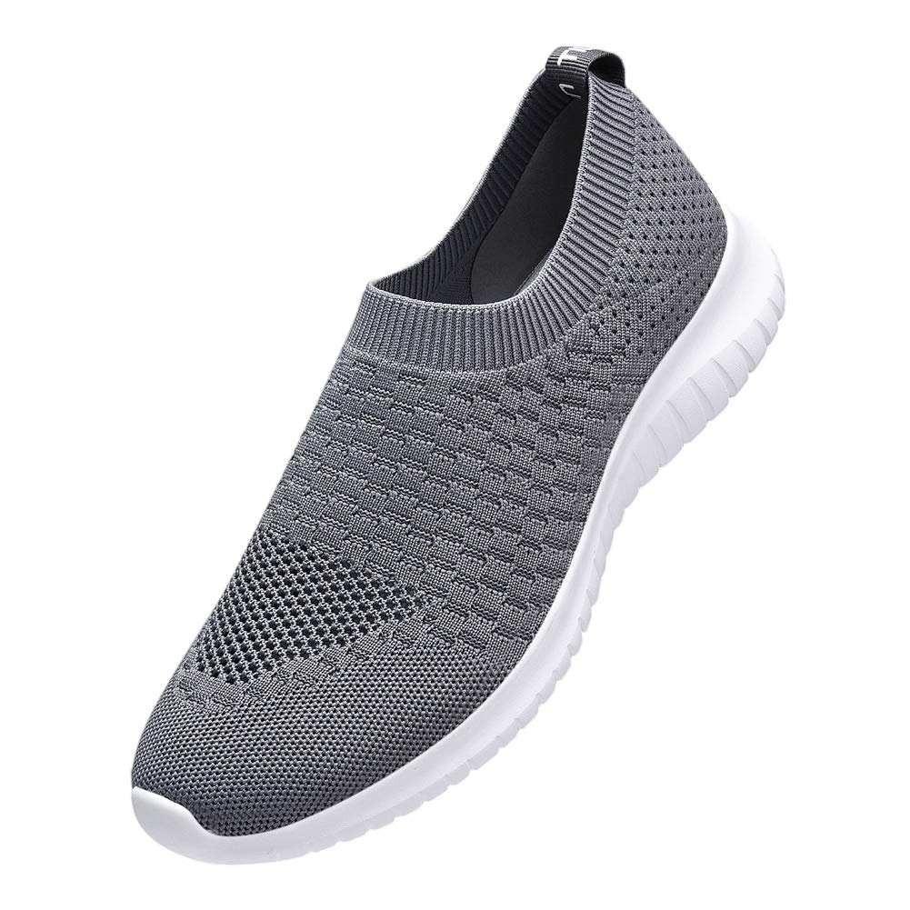 TIOSEBON Men's Slip-On Walking Shoes - Breathable Knit Mesh Tennis Sneakers for Men - Lightweight Comfortable Casual Shoes for Walking, Running, and Daily Wear