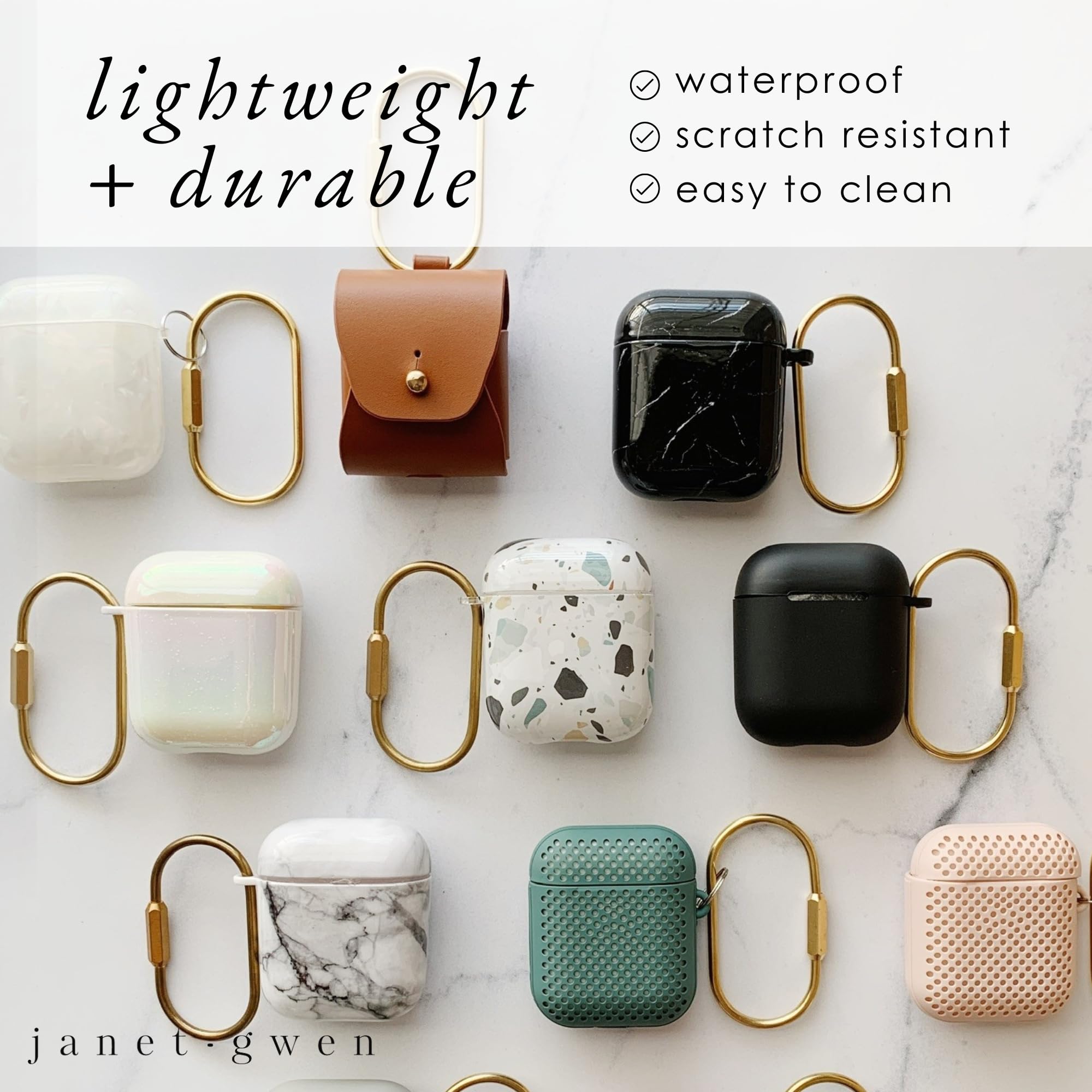 Slim Airpod Case Cover - Hard Shell Keychain for Airpods 1 & 2 | Lightweight Protection for Daily Use